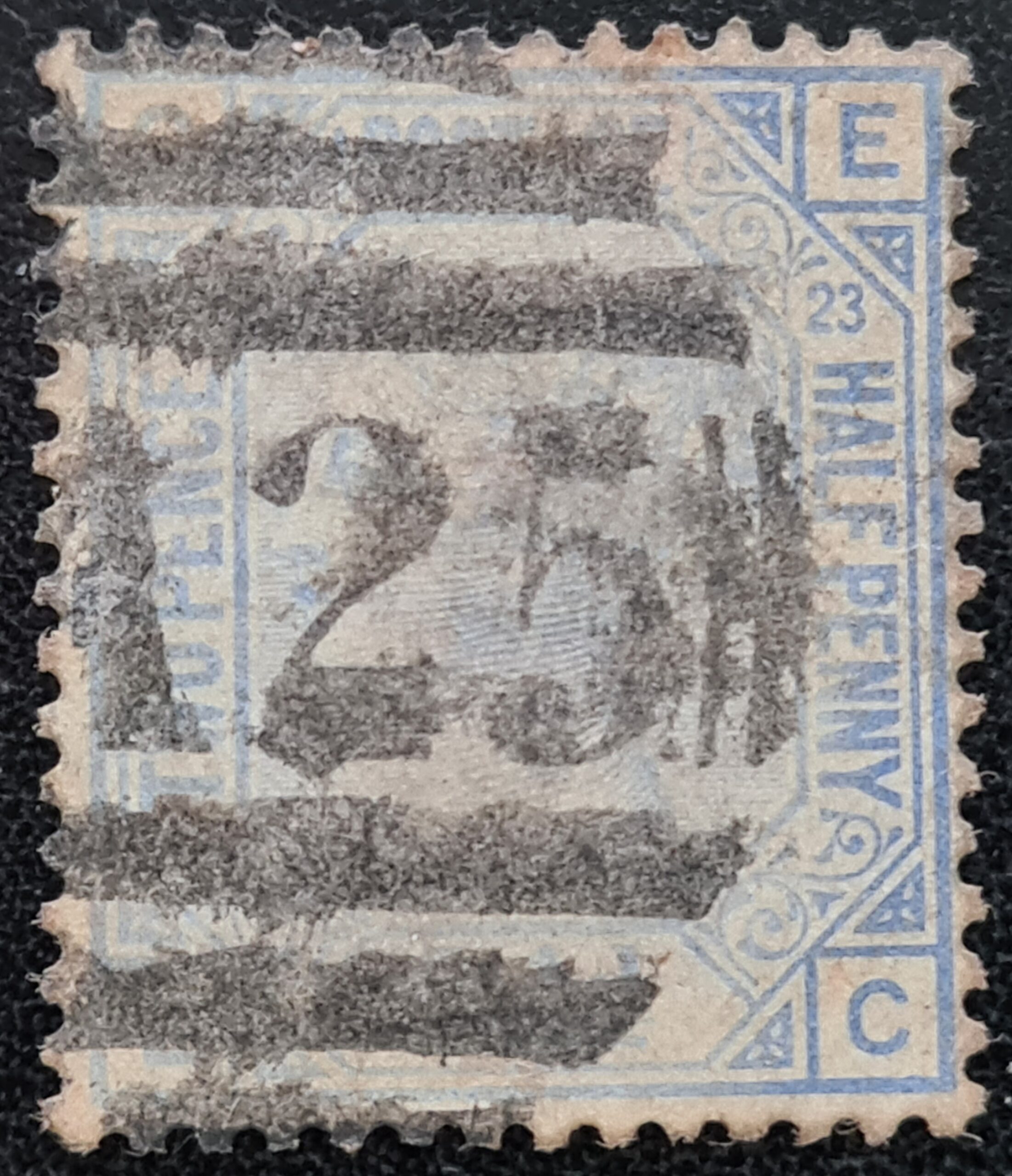 MALTA QV SG Z40, 1881 2½d blue. BPO ABROAD A25 Plate 23 EC Used