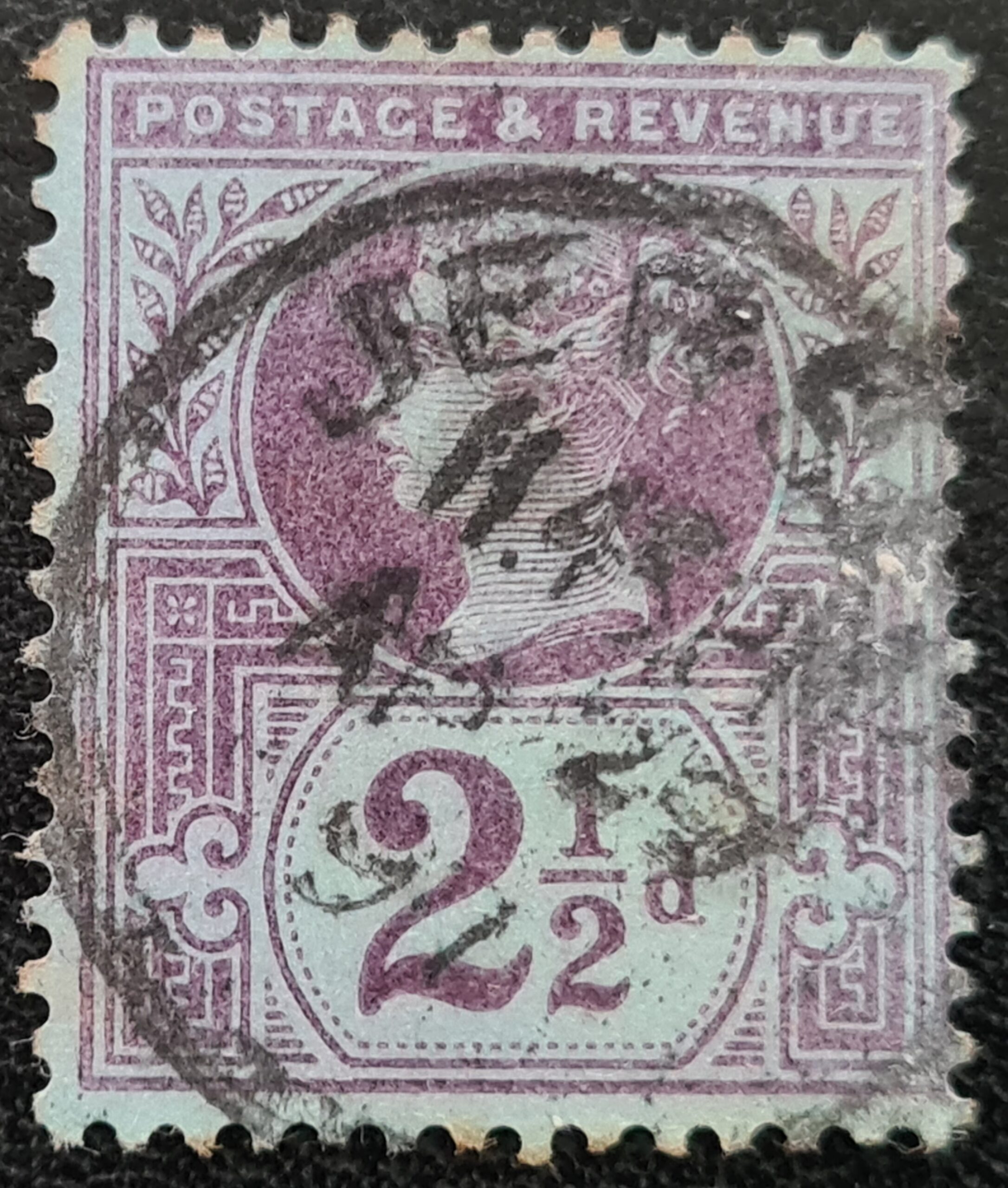 Great Britain Queen Victoria SG201 2½d Jubilee Issue. Purple on Blue CDS JERSEY Used