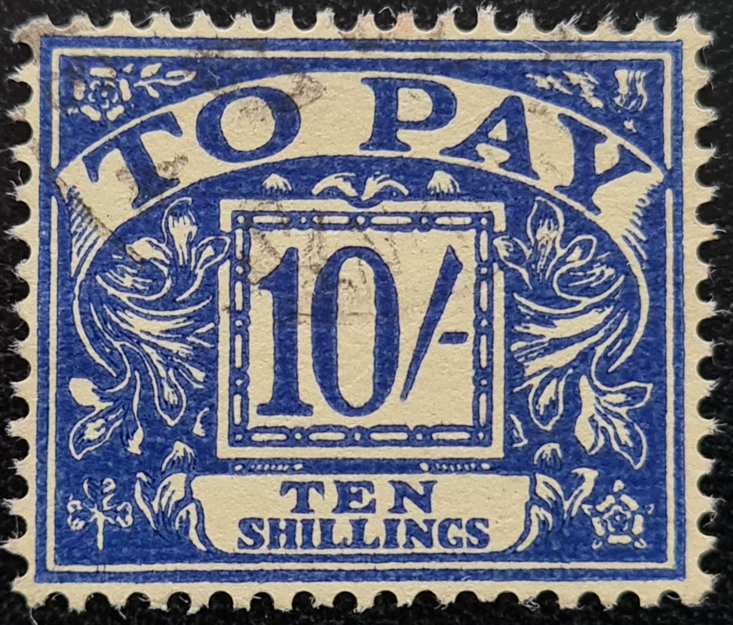 Great Britain Queen Elizabeth II Postage Due 1963 SG D67 10s blue/yellow used