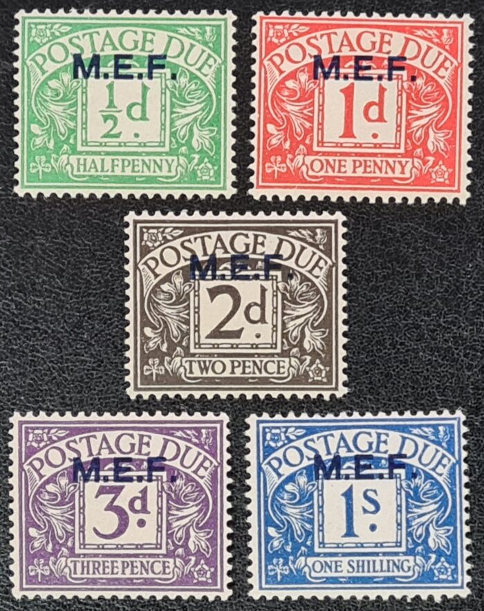 BRITISH OCCUPATION OF ITALIAN COLONIES M.E.F. 1942 POSTAGE DUE SG MD1/5 LMM