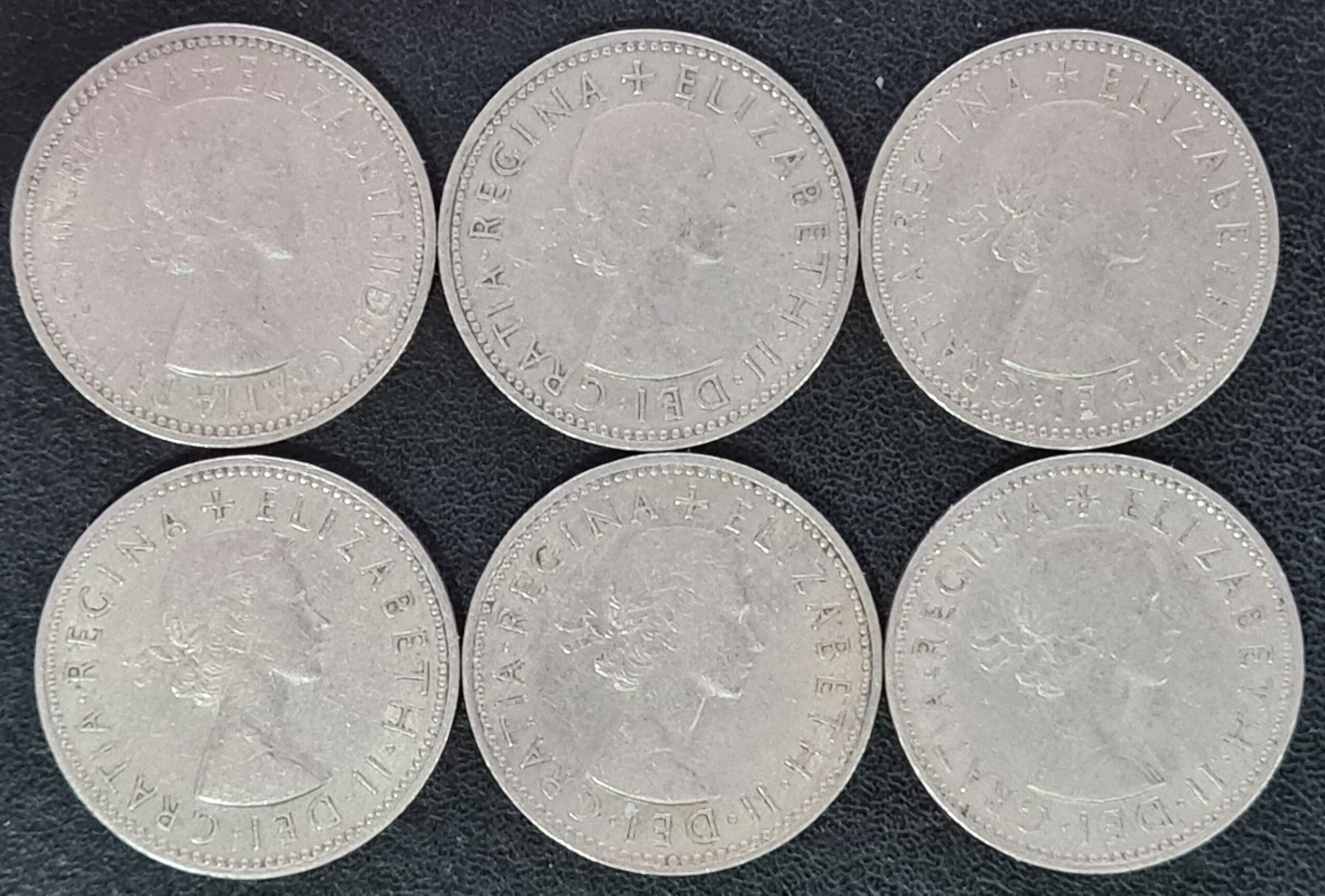 GB 1953/1958 English Shilling 6x Coins Scottish Currency Elizabeth II - Image 2