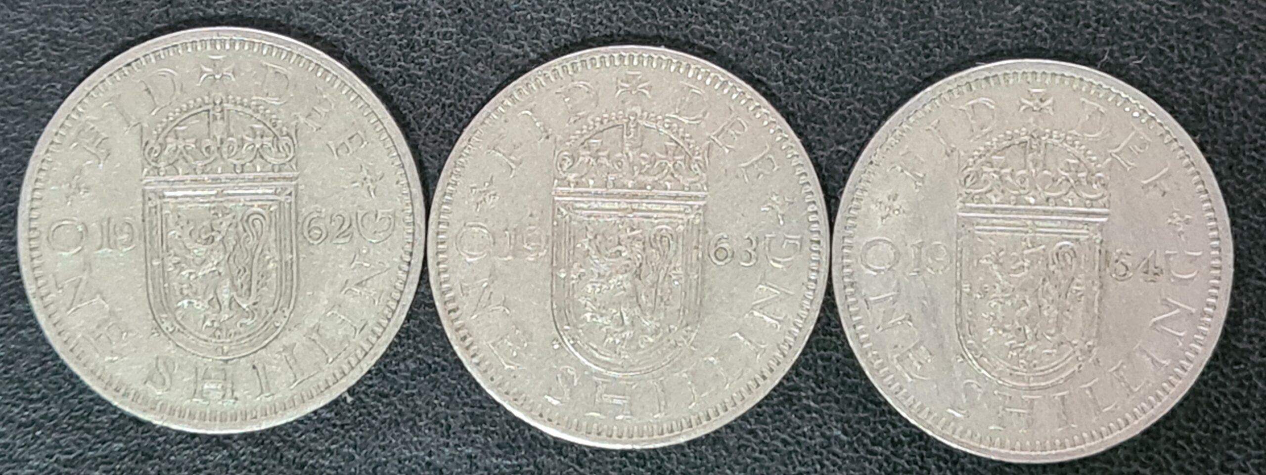 GB 1962/1964 English Shilling 3x Coins Scottish Currency Elizabeth II