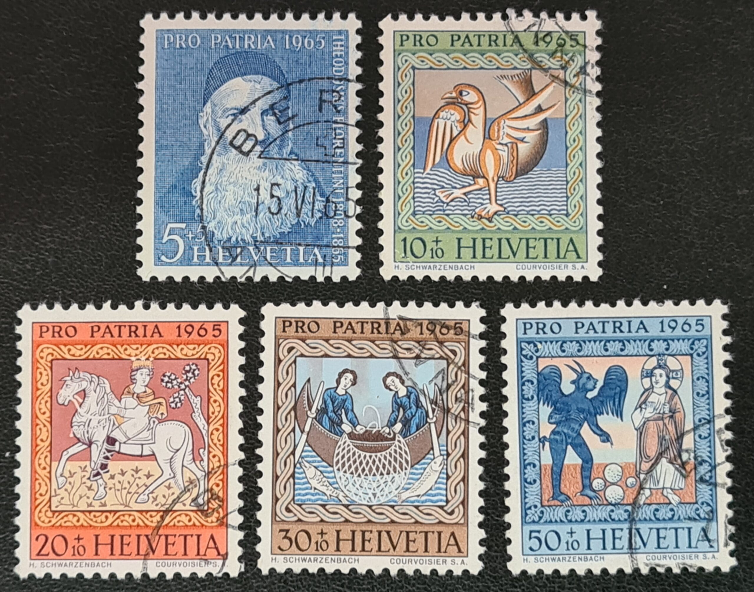 Switzerland 1965 'Pro Patria' SG719-723 Set of 5 used
