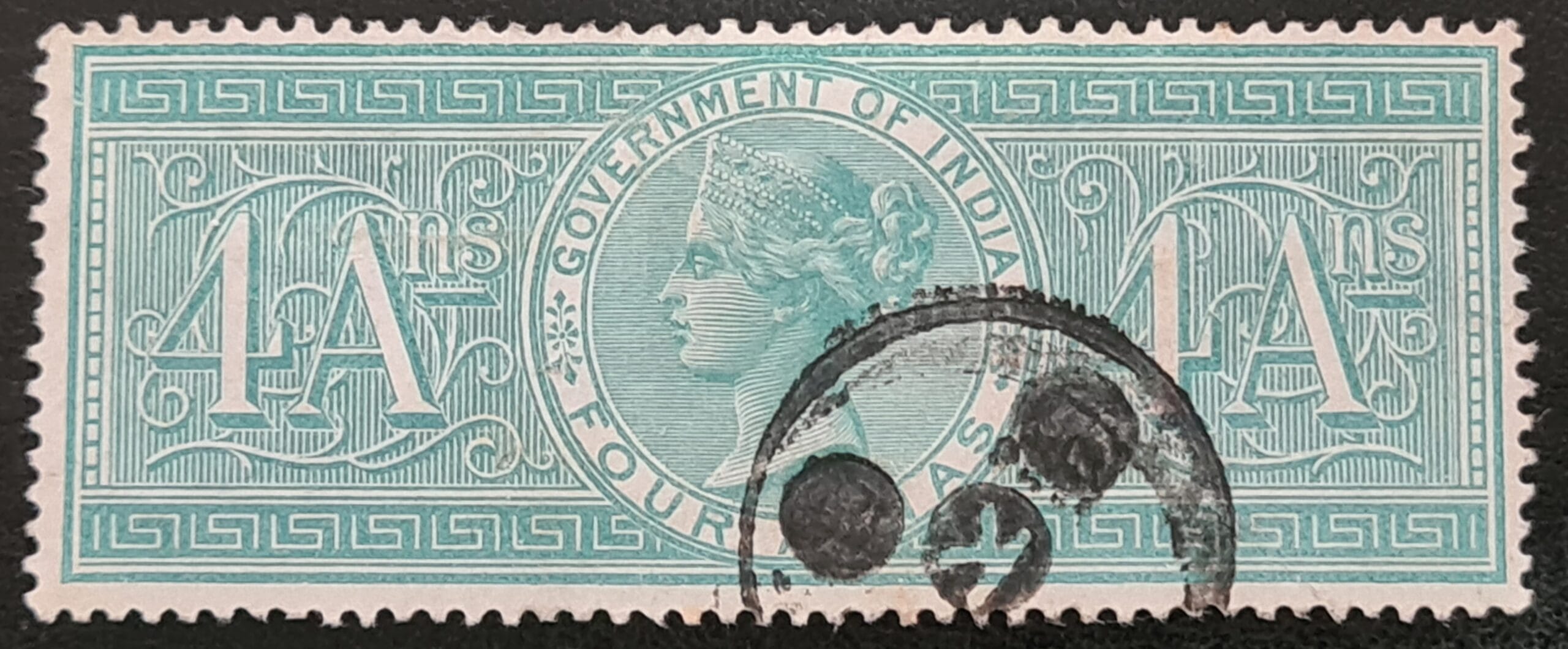 INDIA 1888 4a. Fiscal Revenue Used Single Stamp