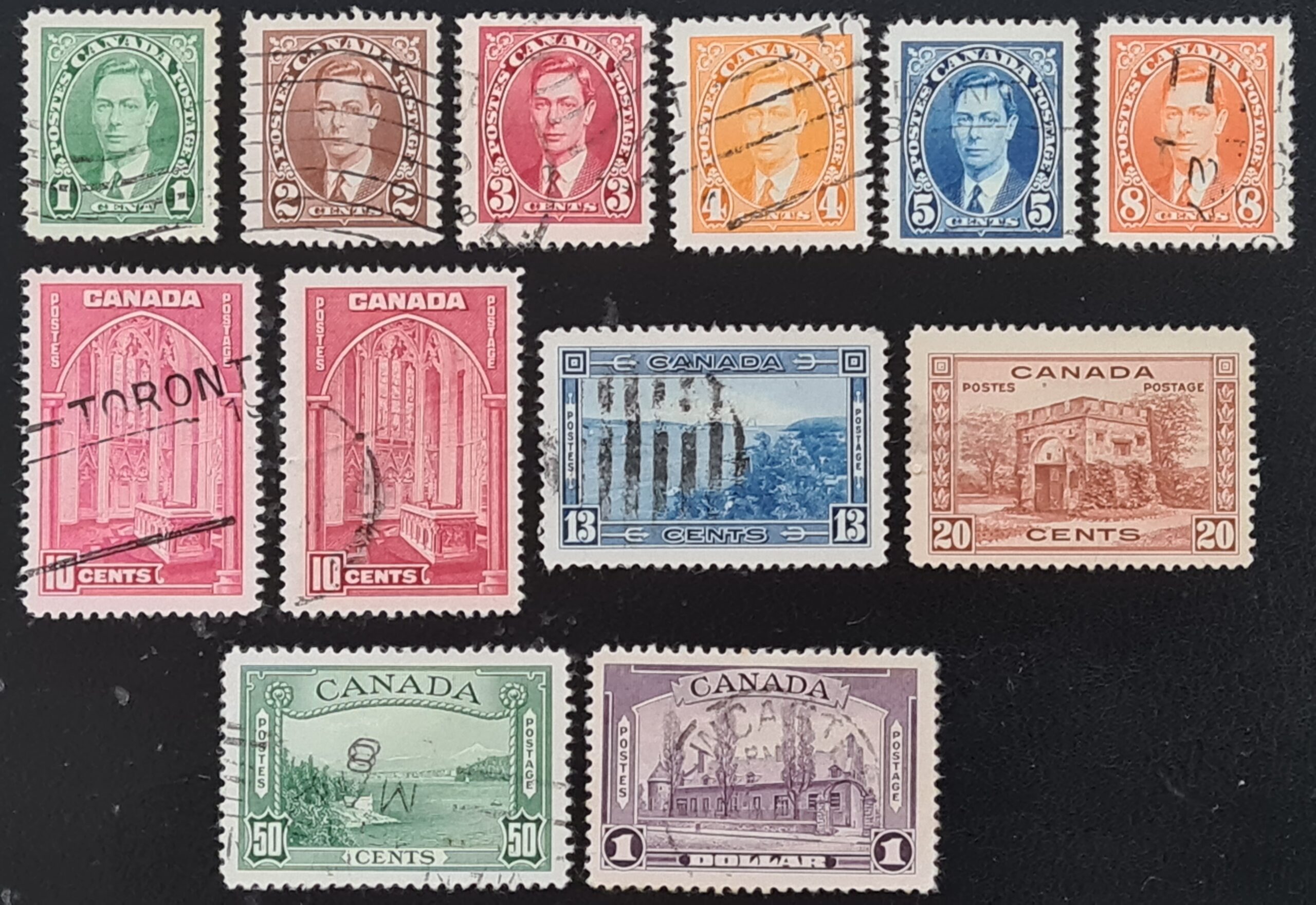 CANADA 1937-38 SG357-367 GVI Complete Set Used CV£40