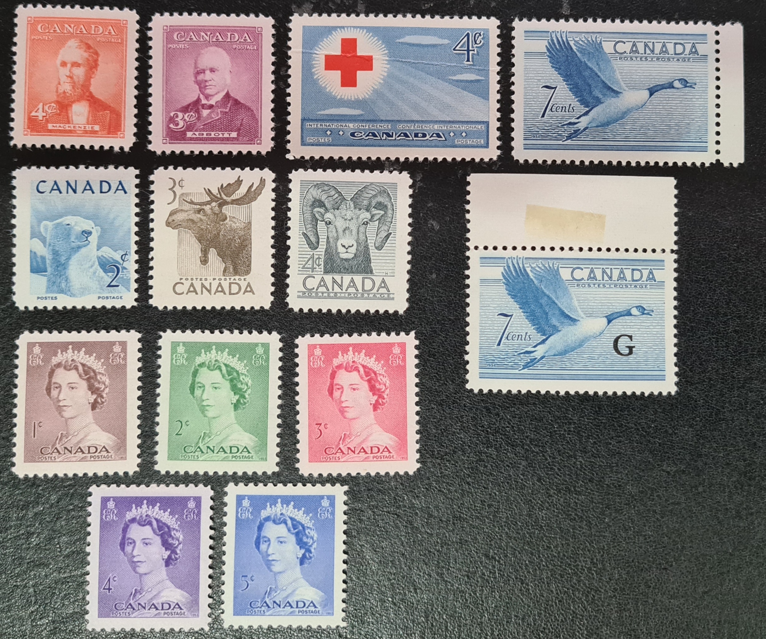 Canada 1952-53 Mixed Mounted Mint Stamps