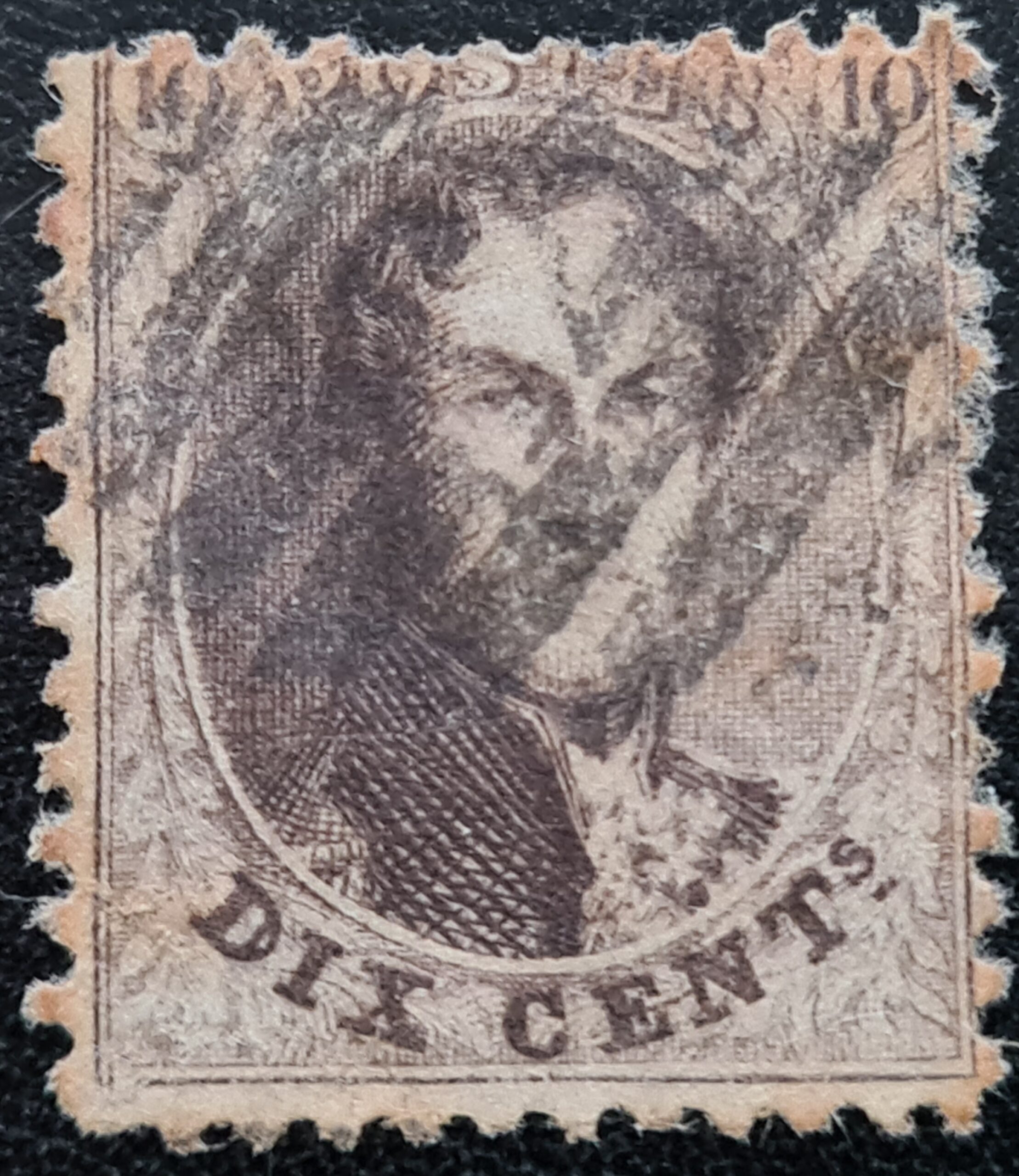 Belgium 1863 Perf. 'Medallions' SG25 10c. brown Used