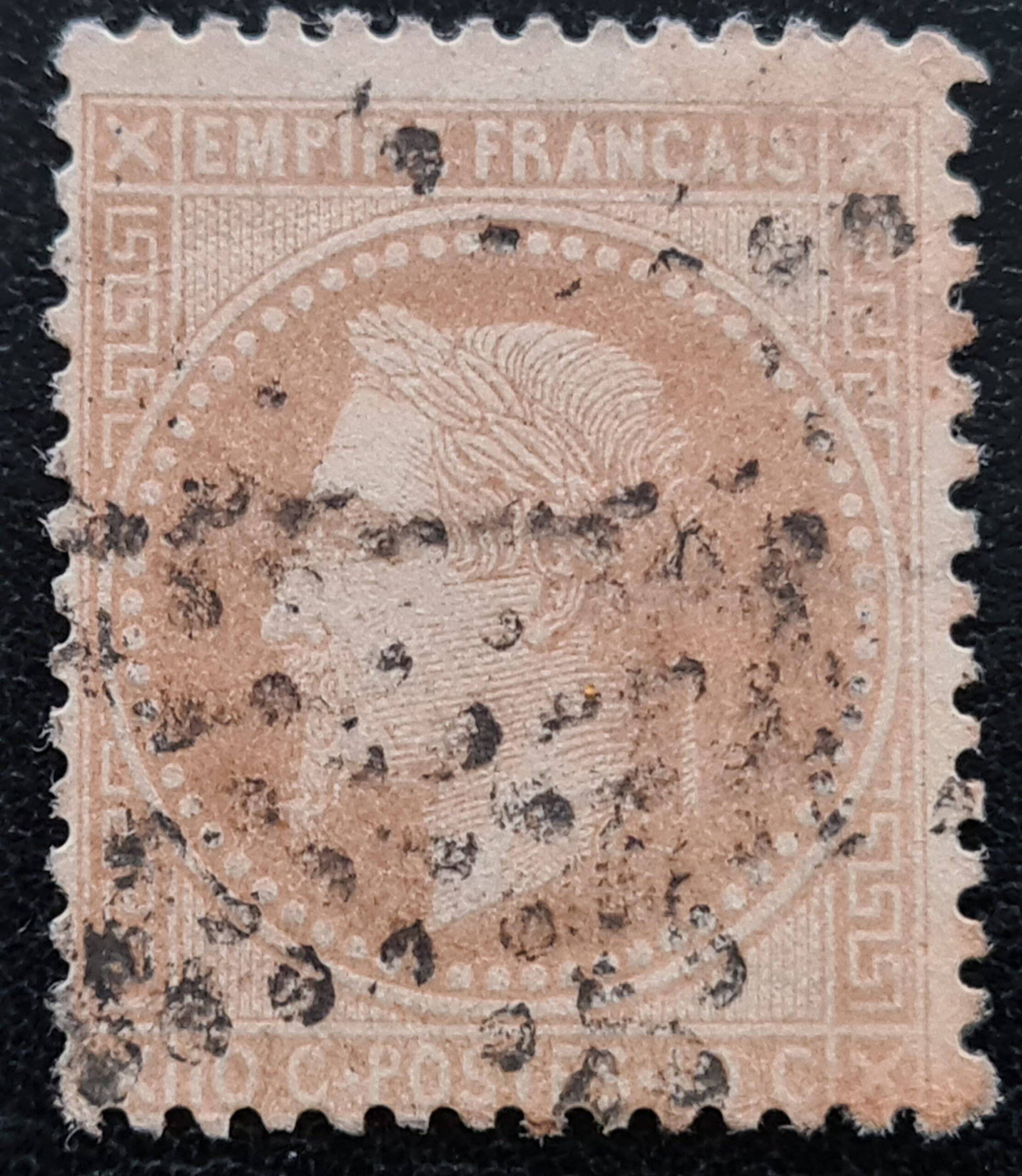 France 1863 Perf. SG113a. 10c. bistre used