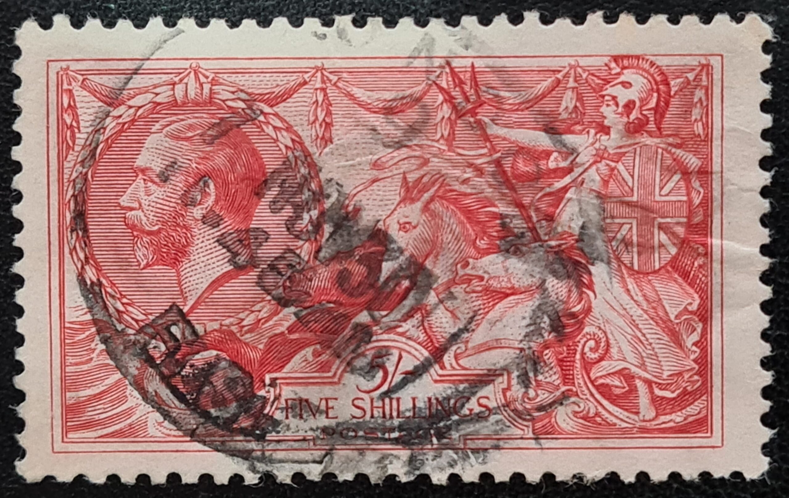 Great Britain King George V SG416 SPEC N68(1), 5s rose-carmine Used CV£120
