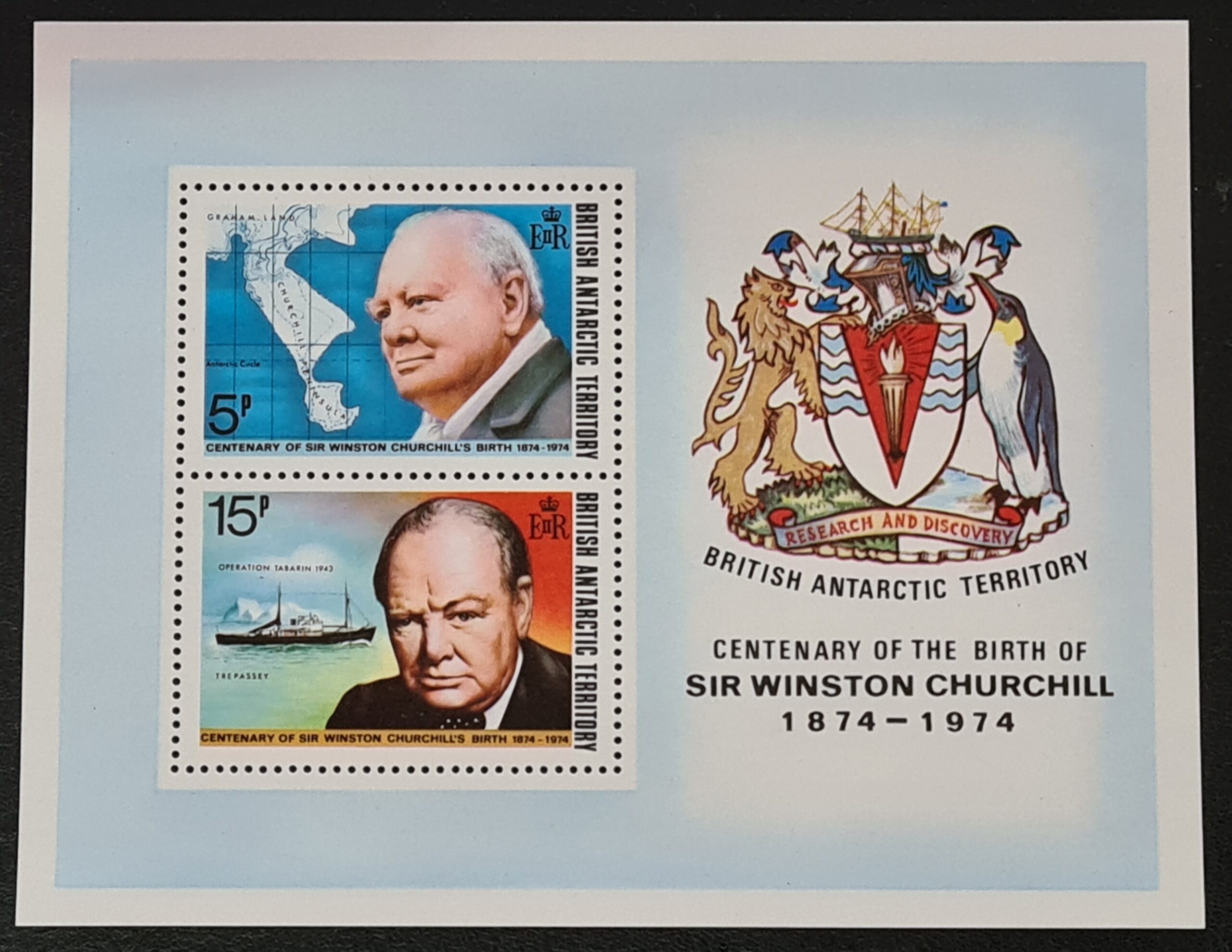 British Antarctic Territory 1974 SG MS64 'Winston Churchill' MNH