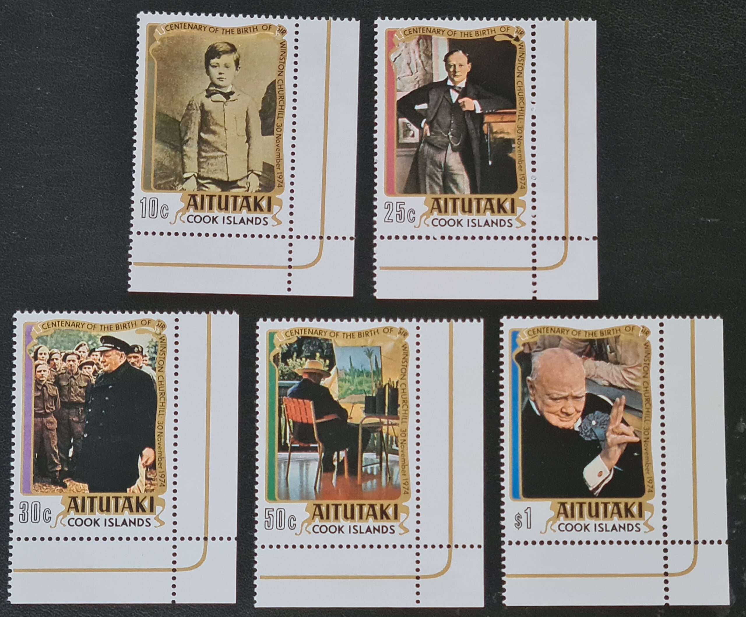 Aitutaki - Cook Islands 1974 SG1136/140 ‘Sir Winston Churchill’ MNH