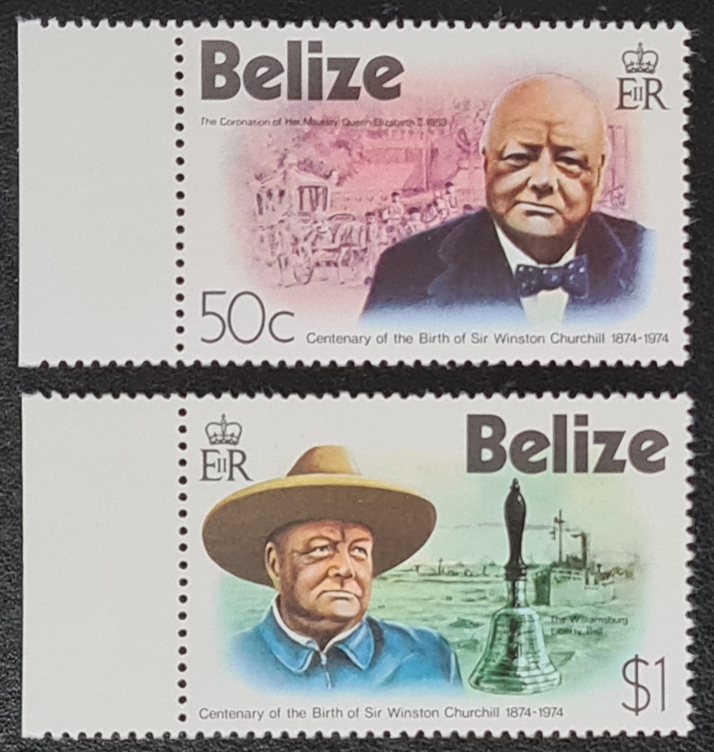BELIZE 1974 SG396-397 'CHURCHILL' MNH