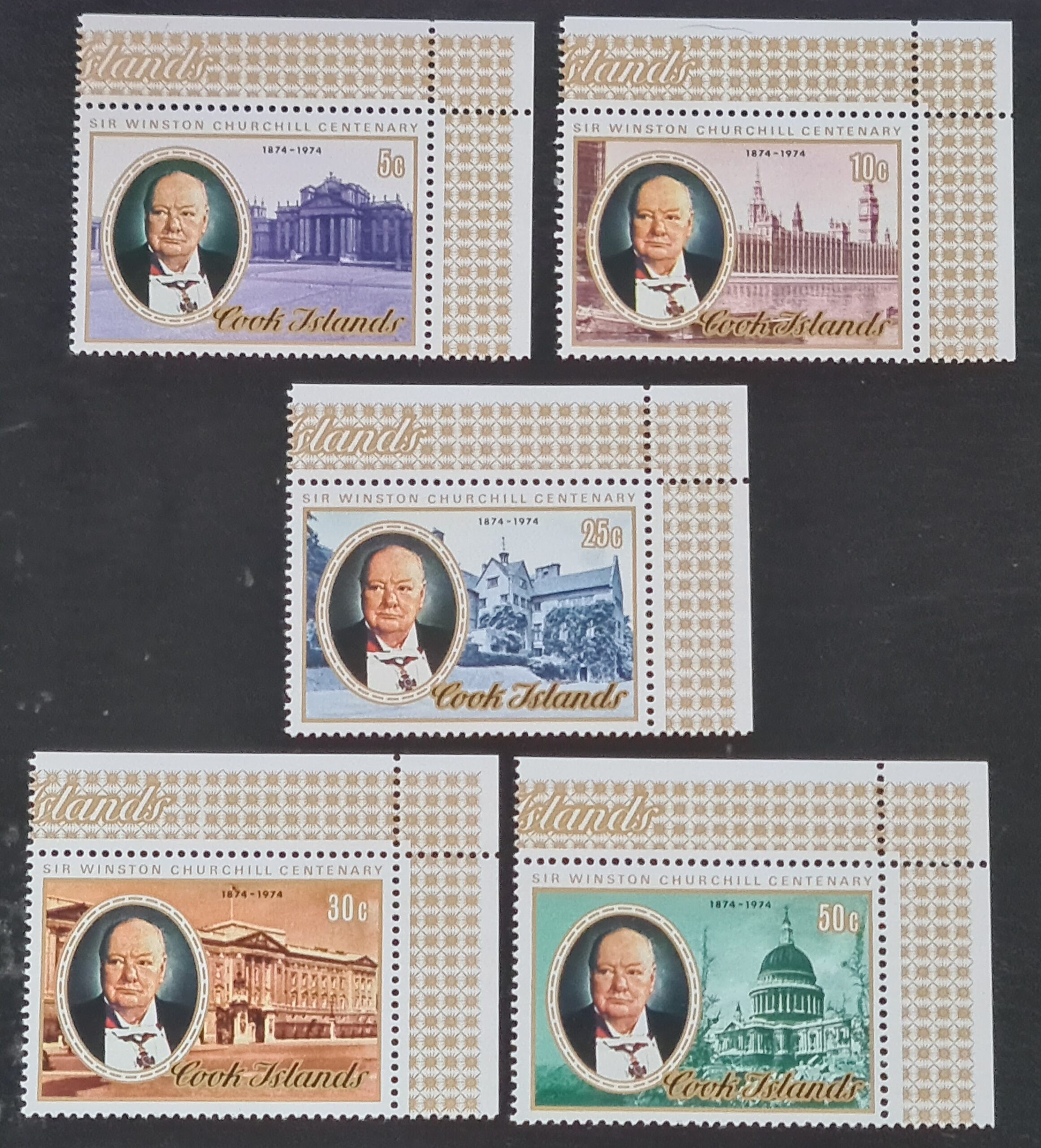 Cook Islands 1974 SG506-510 'Churchill' MNH