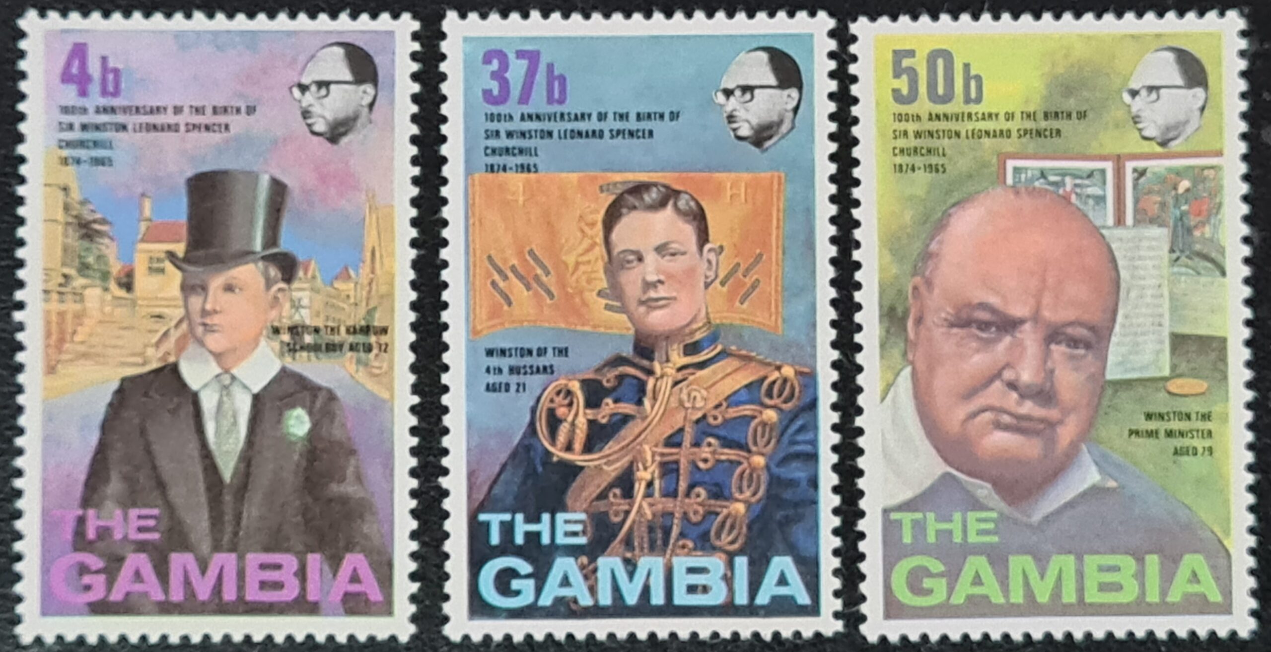 GAMBIA 1974 SG320/2 'WINSTON CHURCHILL BIRTH CENTENARY' MNH