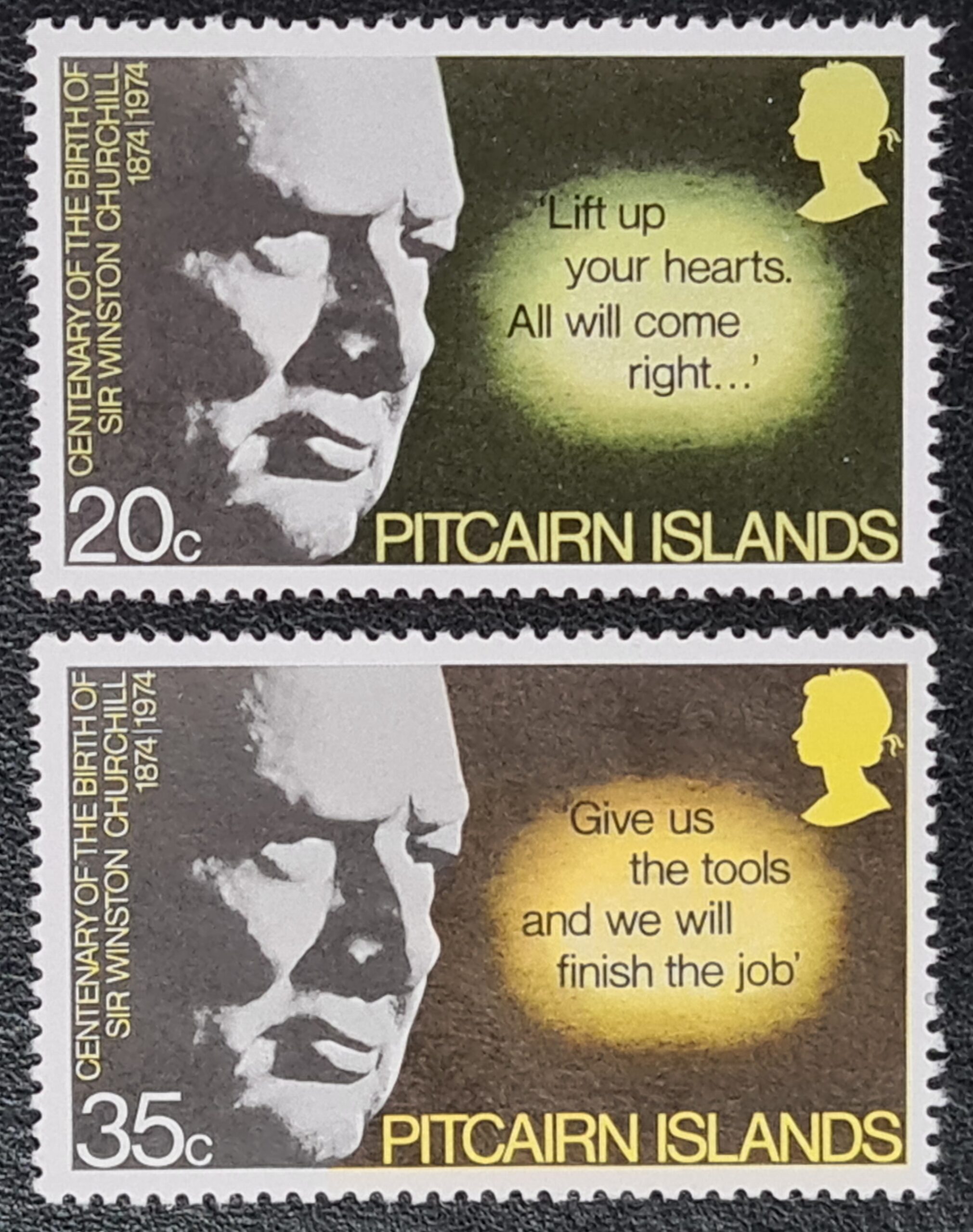 PITCAIRN ISLANDS 1974 SG155-156 'CHURCHILL' MNH