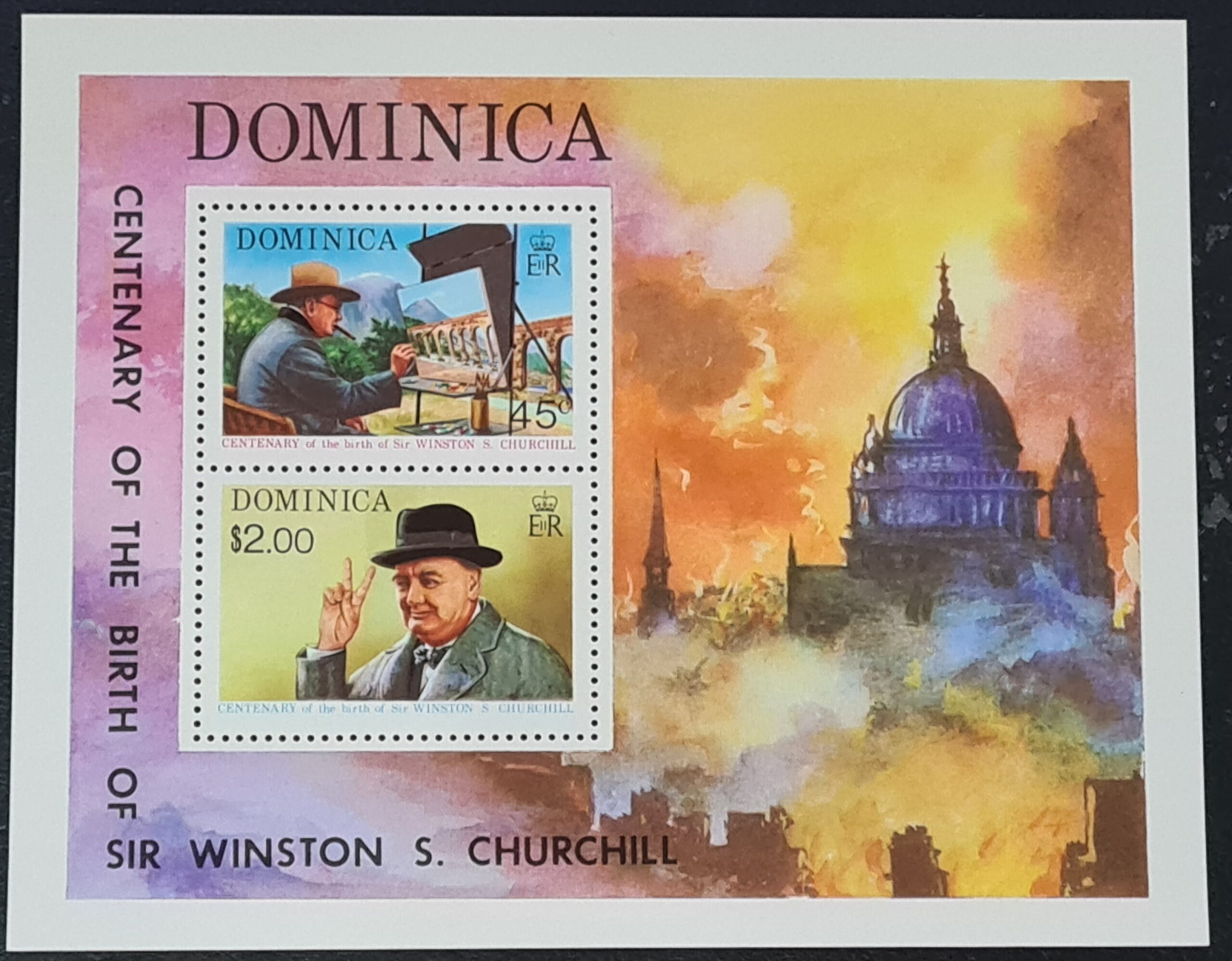 Dominica 1974 'Churchill Centenary' MS440 MNH