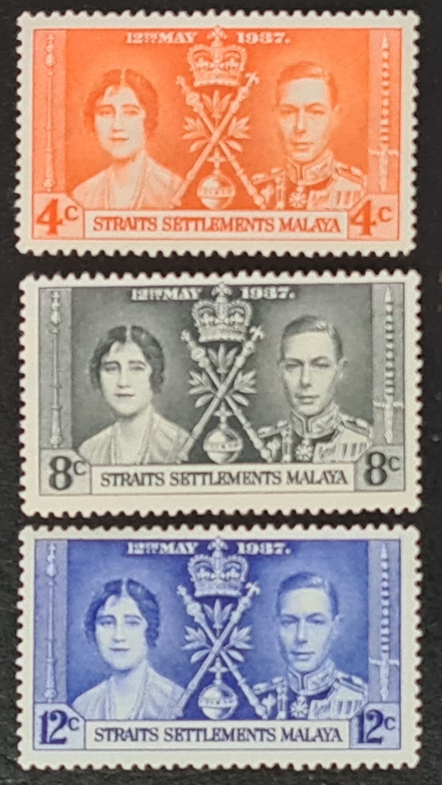 MALAYSIA STRAITS SETTLEMENTS 1937 'CORONATION' SG36/9 MNH