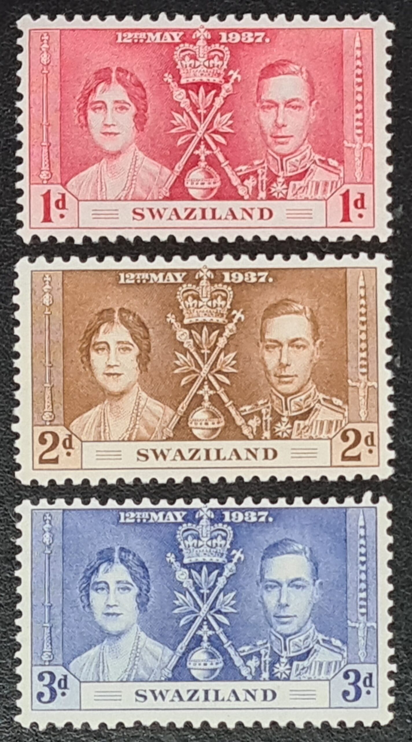 SWAZILAND GVI 1937 'Coronation' SG25-27 MNH