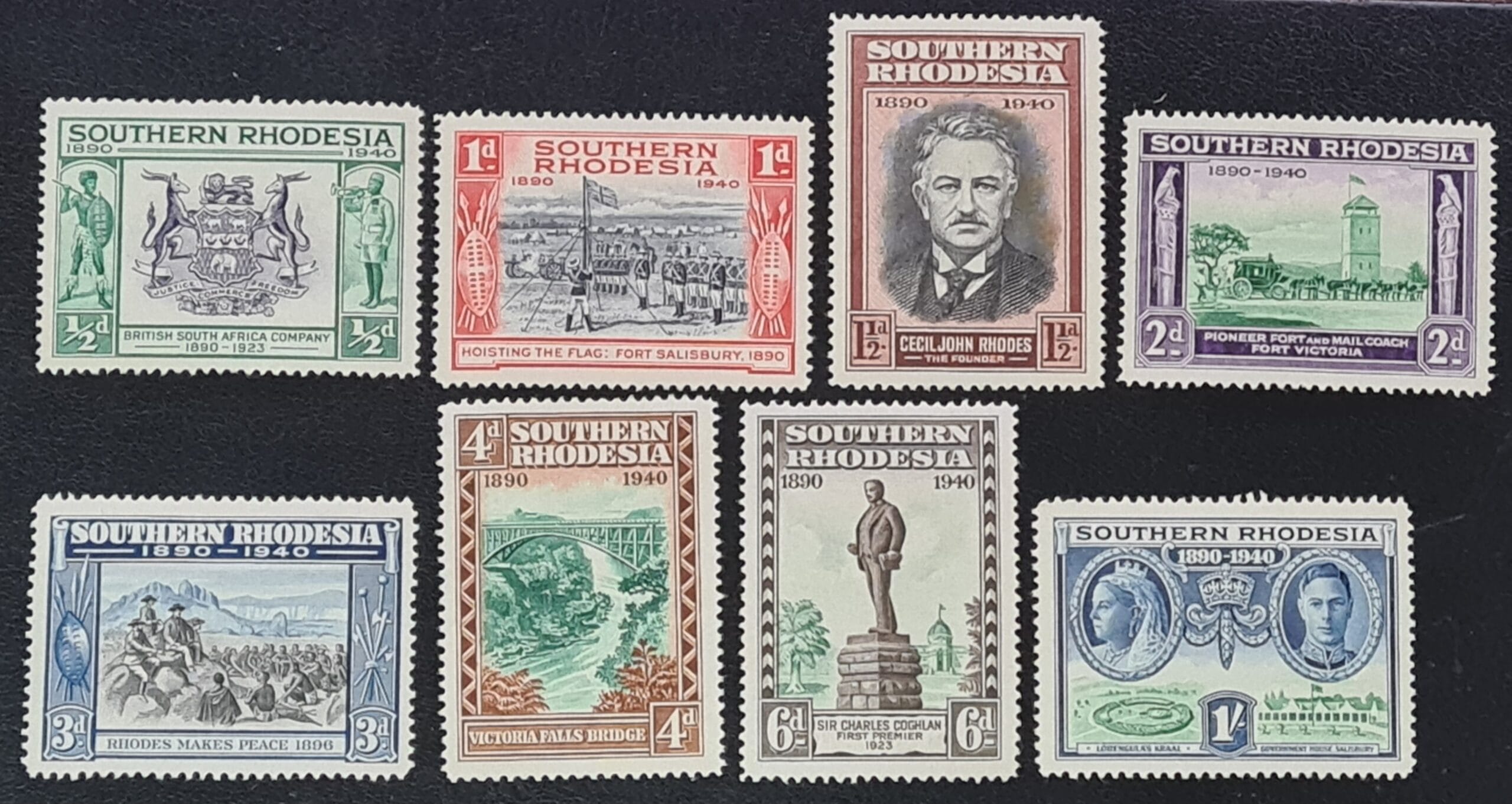 Southern Rhodesia 1940 'Golden Jubilee' SG53/60 Set of 8 Mounted Mint