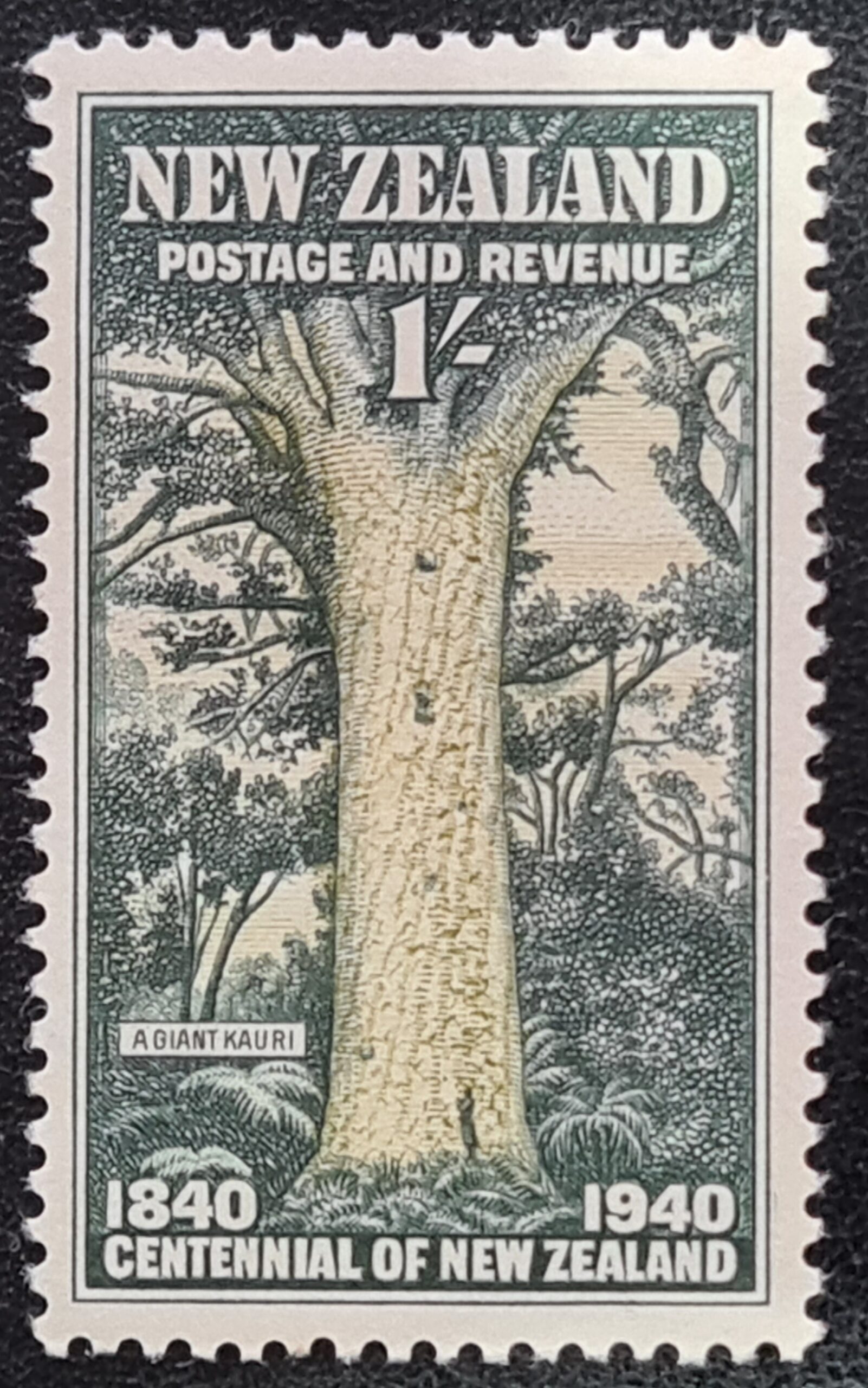 New Zealand 1940 SG625 1s. sage & deep green M/M