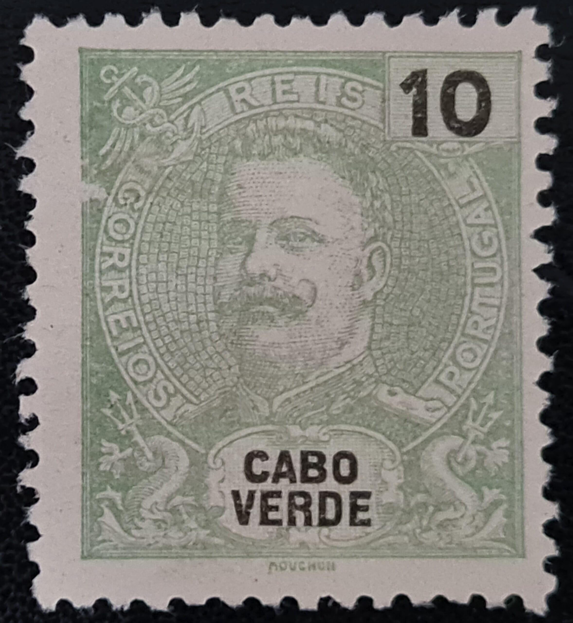 Cape Verde 1898 'King Carlos' SG62 10r. green Mounted Mint Single Stamp