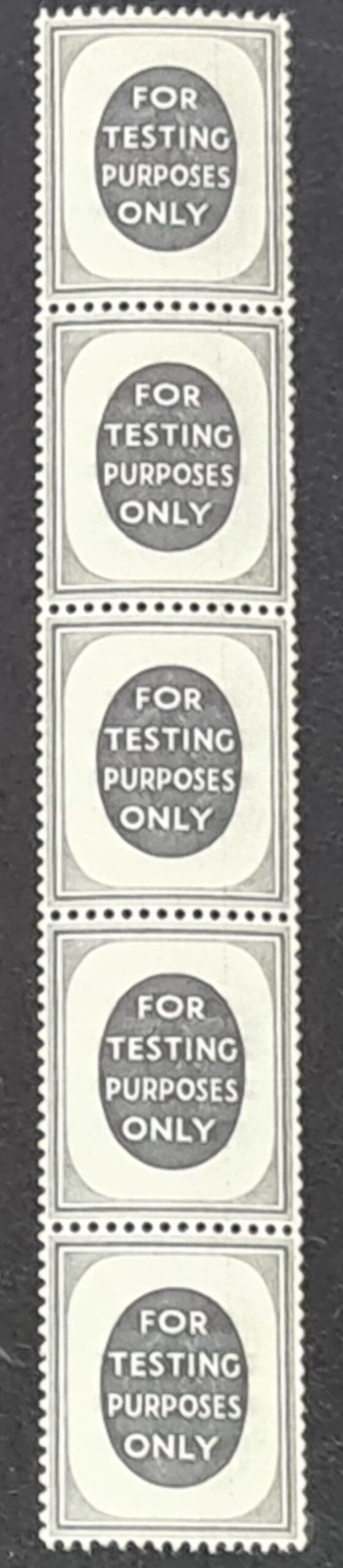 GB Coil Machin Testing Labels Tudor Crown Watermark MNH