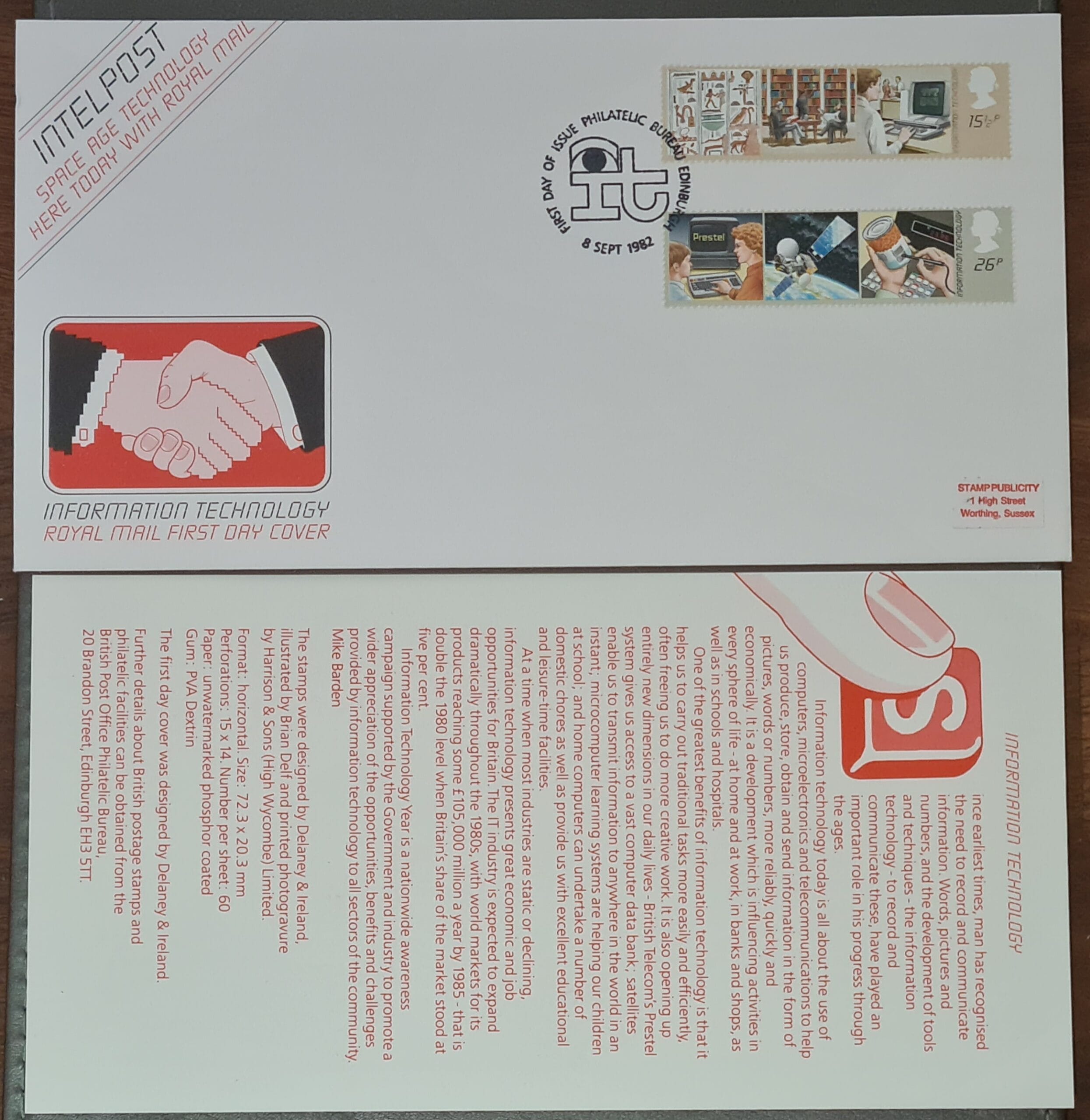 Great Britain First Day Cover 1982 'Information Technology' Philatelic Bureau