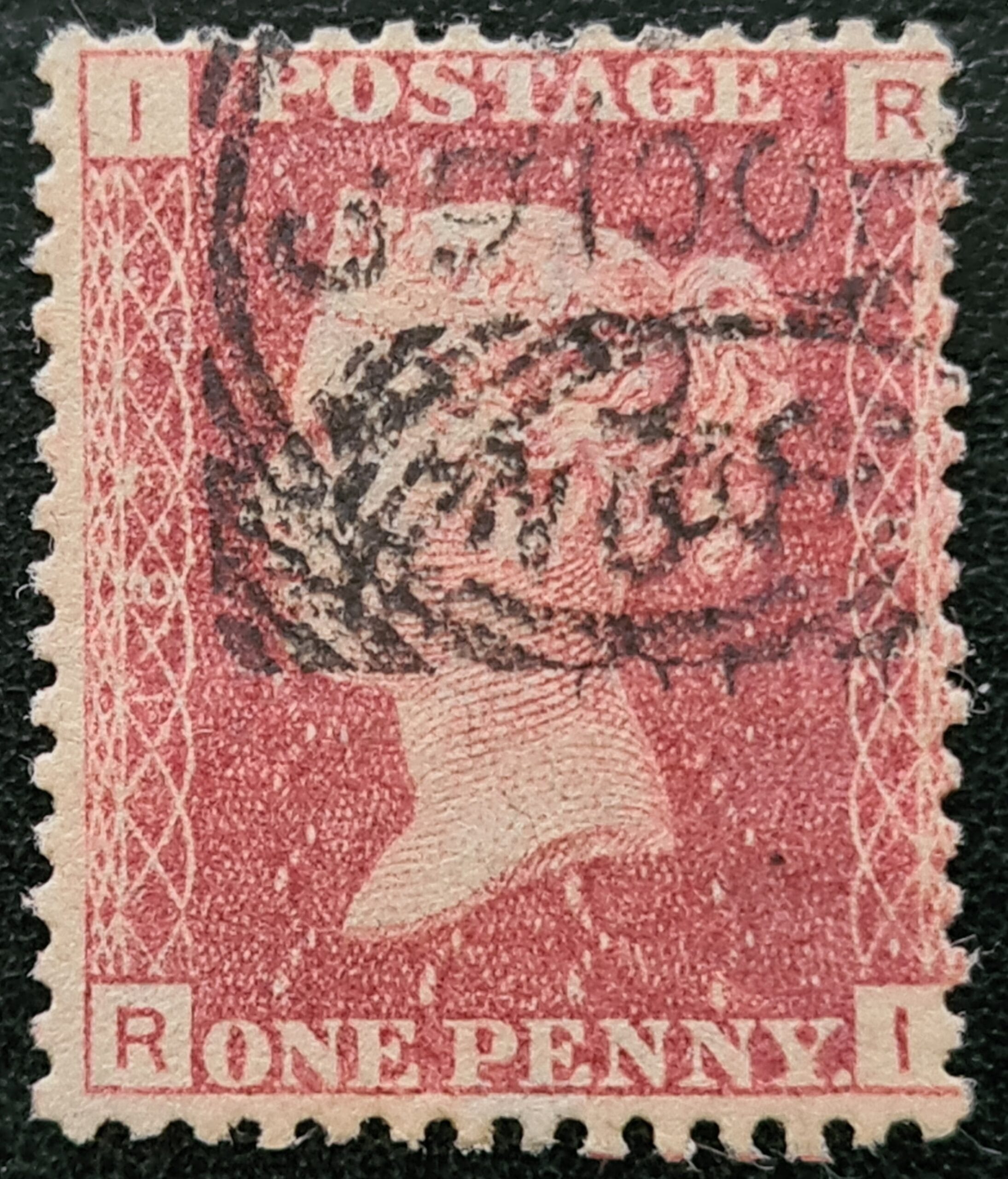 Great Britain Queen Victoria SG43 1d red Plate 183 RI Used