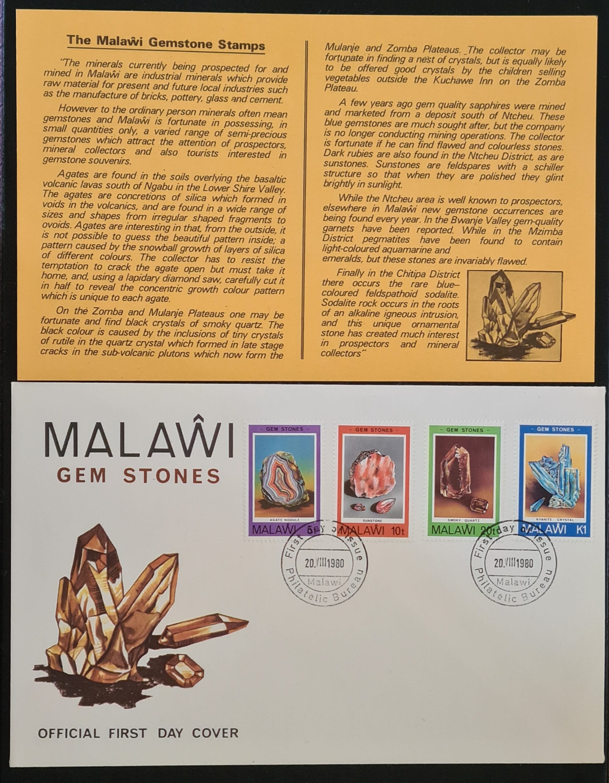 Malawi 1980 'Gemstones' SG625/8 FDC