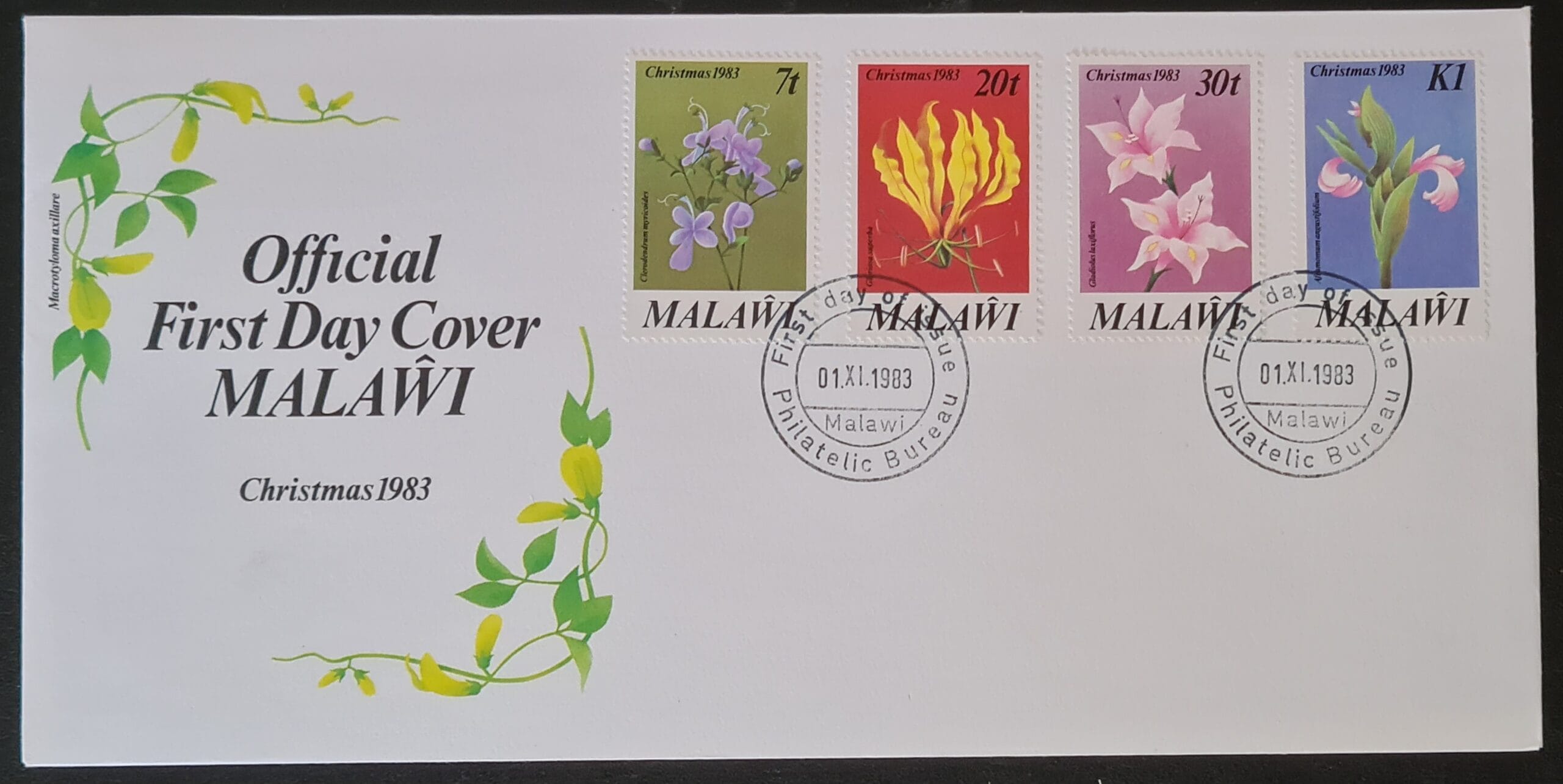 Malawi 1983 'Christmas. Flowers' SG684/7 FDC 1/11/83