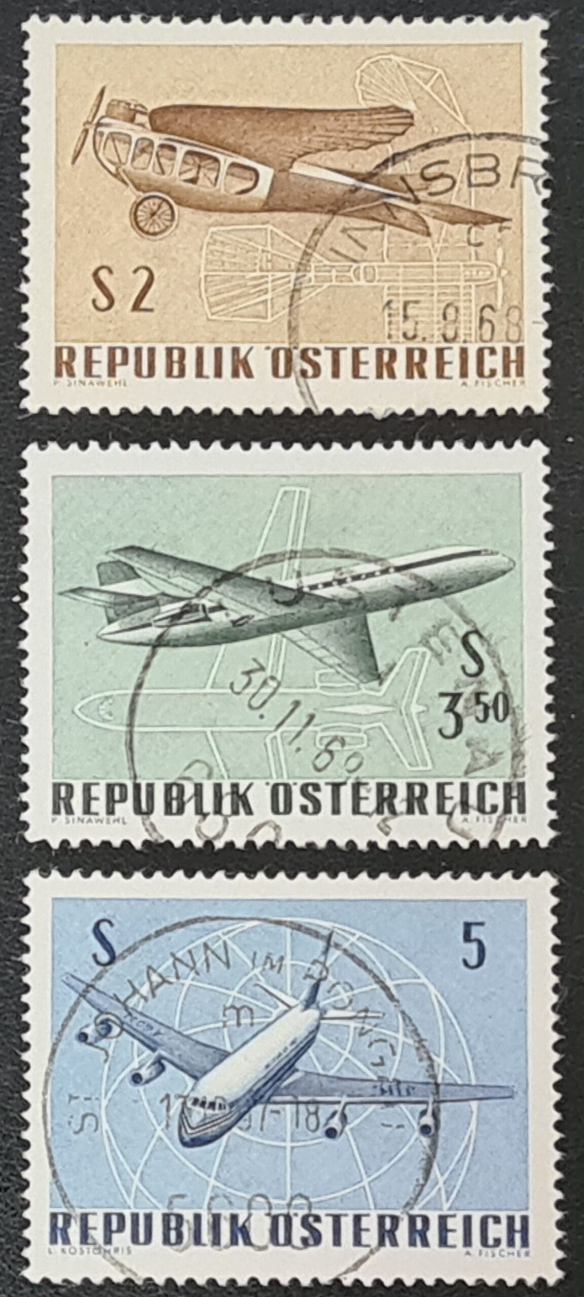 Austria 1968 'IFA Wien 1968' SG1521/3 Set of 3 used