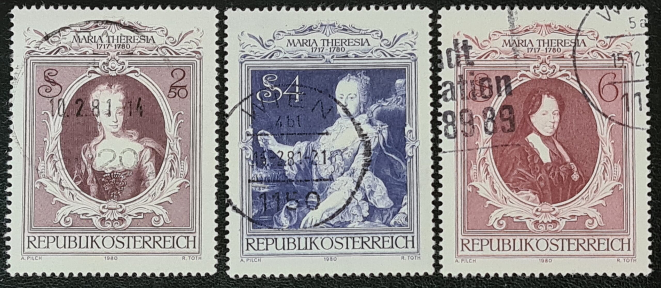 Austria 1980 'Maria Theresa' SG1868-1870 Set of 3 used