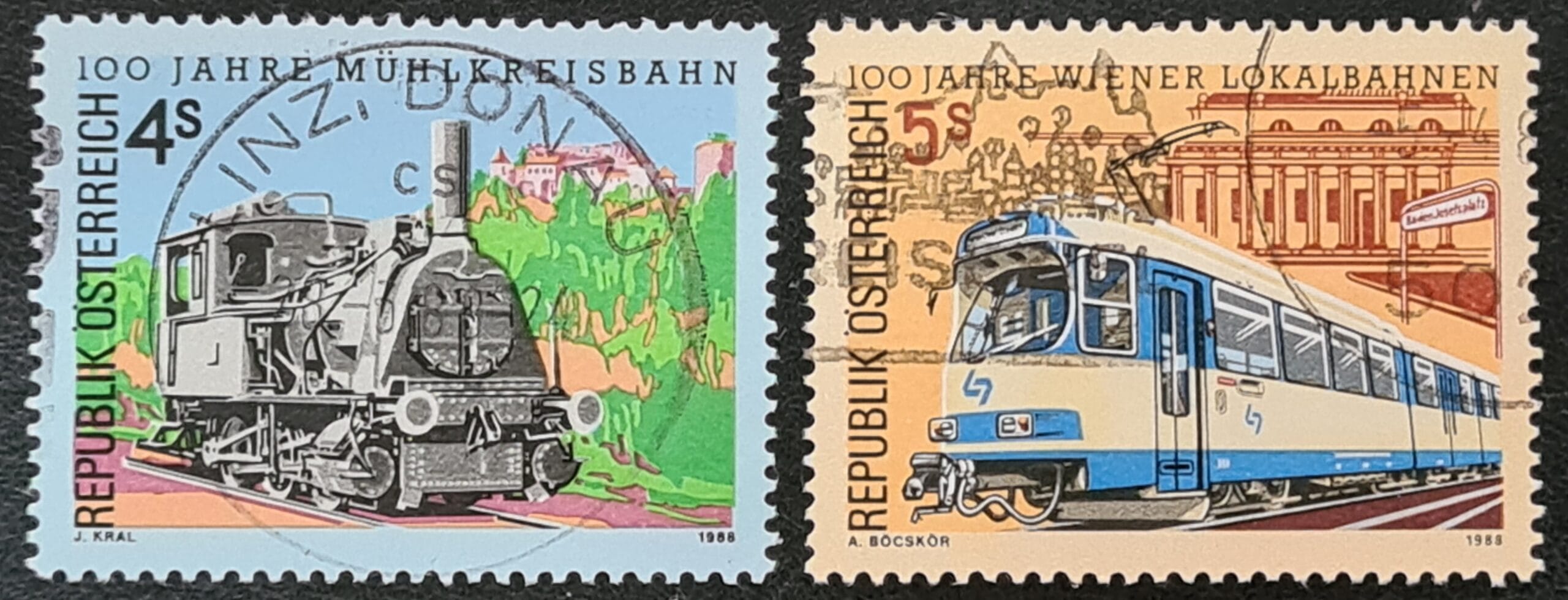 Austria 1988 'Railway Centenaries' SG2157/8 Set of 2 used stamps