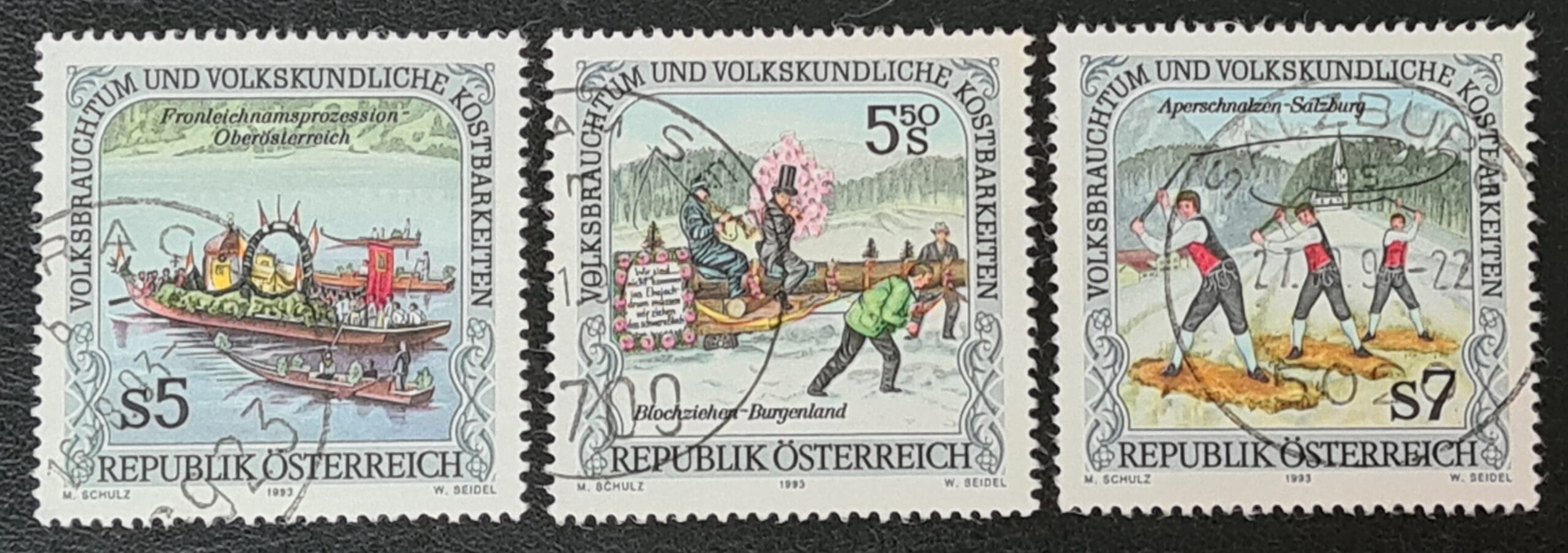 Austria 1993 'Folk Customs and Art' SG2349-2351 Set of 3 used