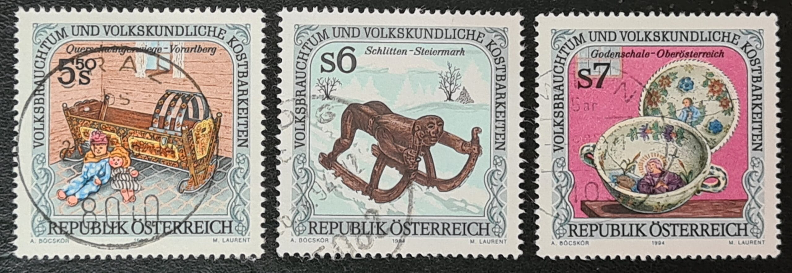 Austria 1994 'Folk Customs and Art (4th series)' SG2363/5 used