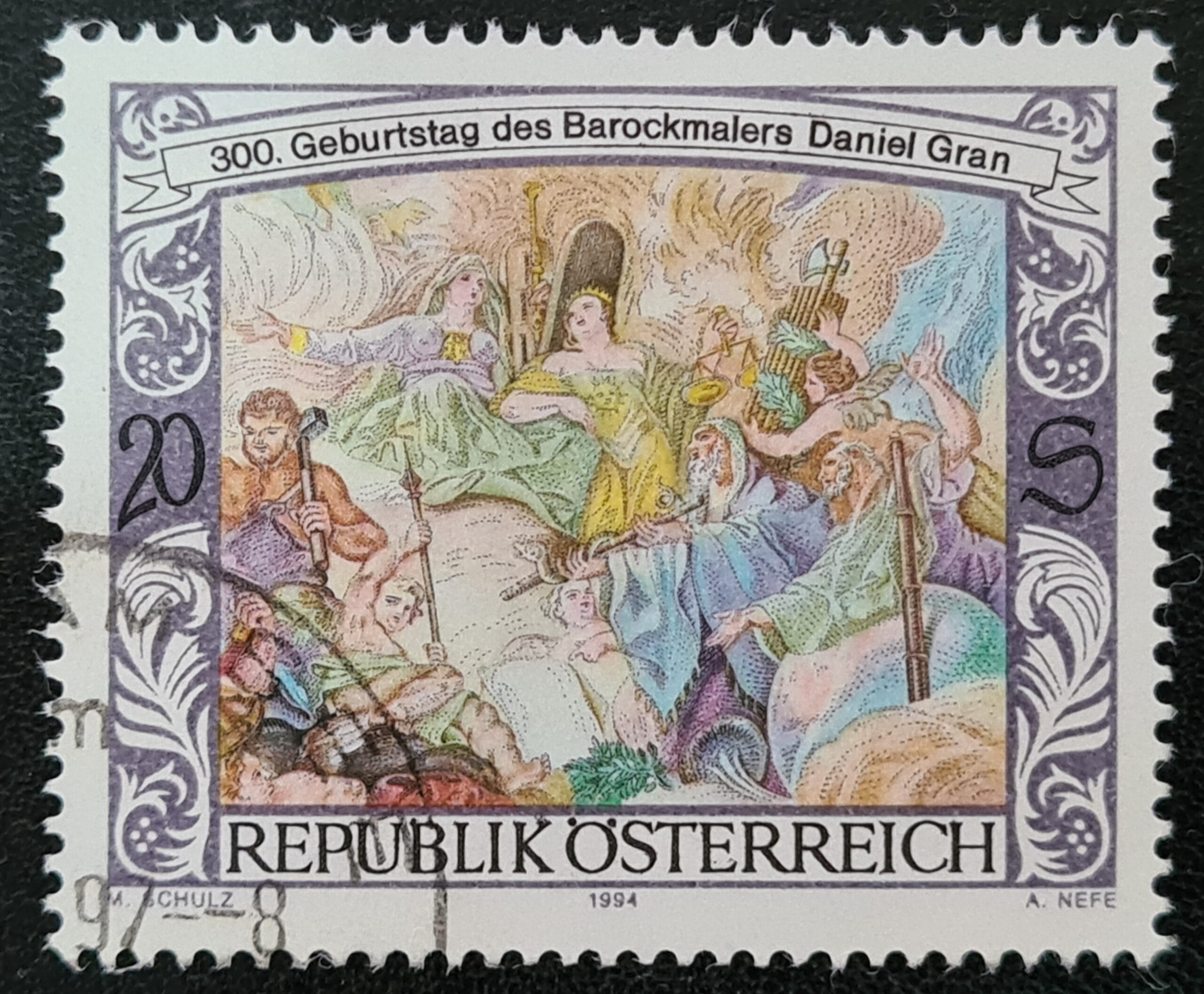 Austria 1994 'Daniel Gran' SG2374 20s. used