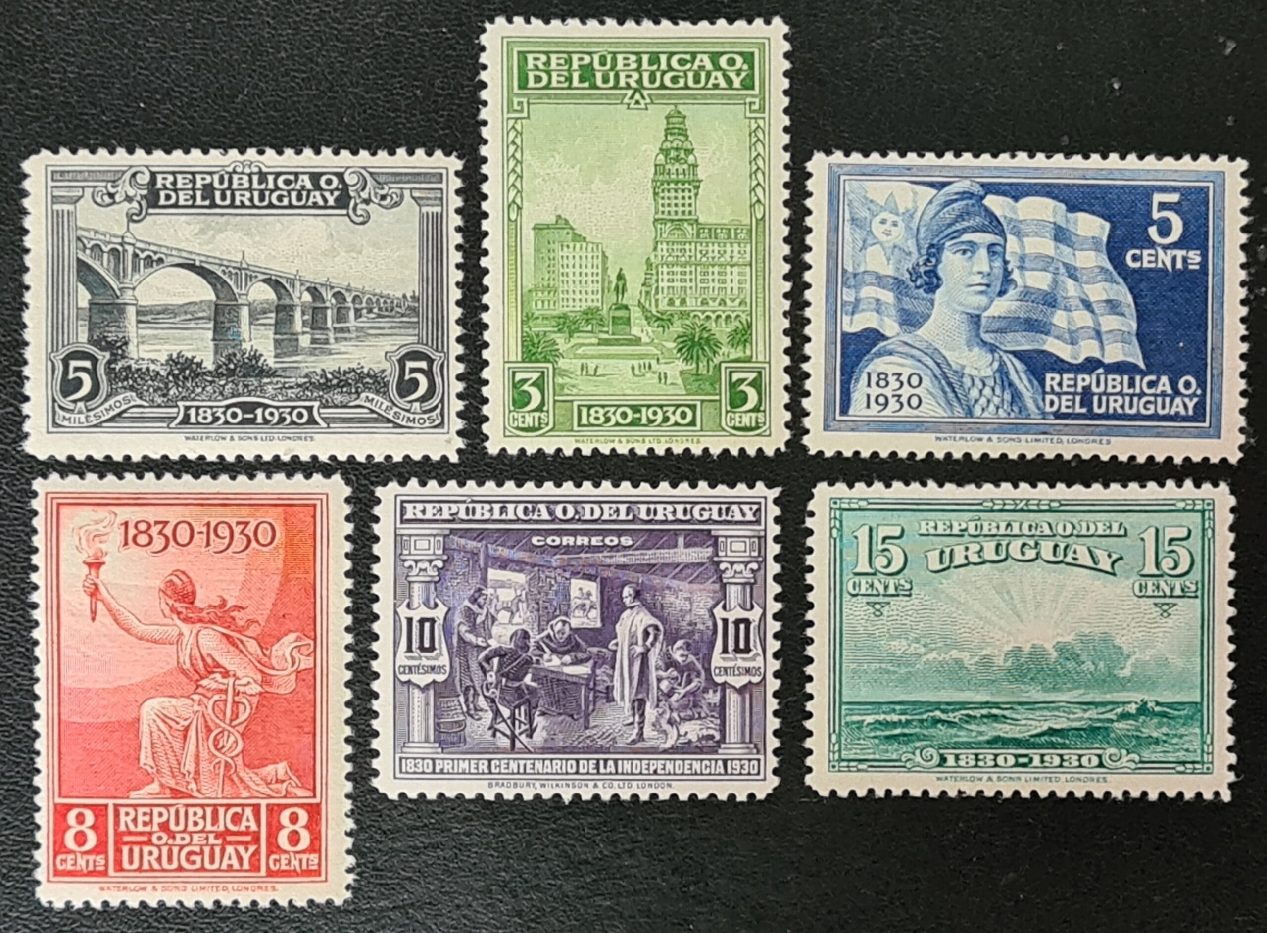 Uruguay 1930 'Independence Centenary' SG639-646 Part Set Mounted Mint Stamps