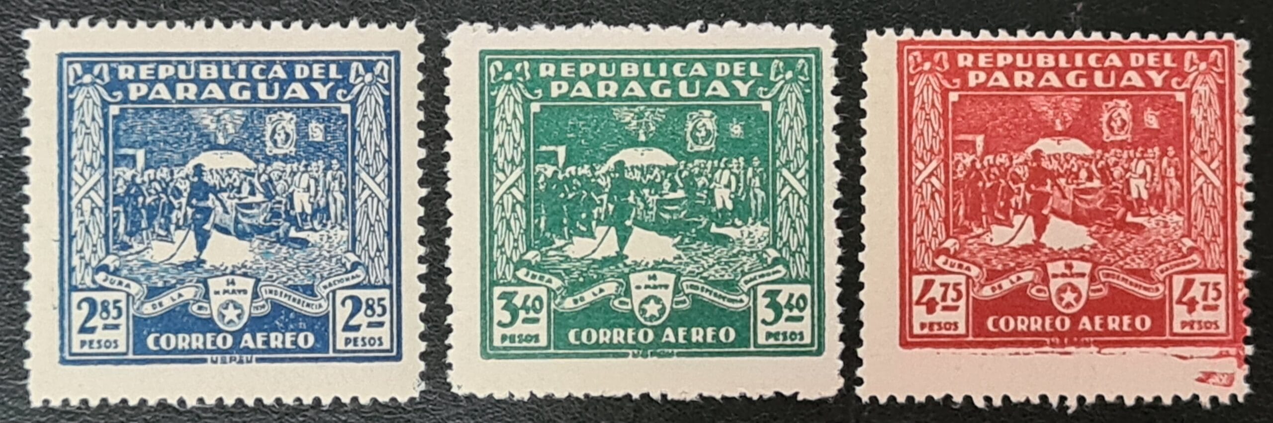 Paraguay 1930 'Air. Independence Day' SG380-382 Set of 3 Mounted Mint Stamps