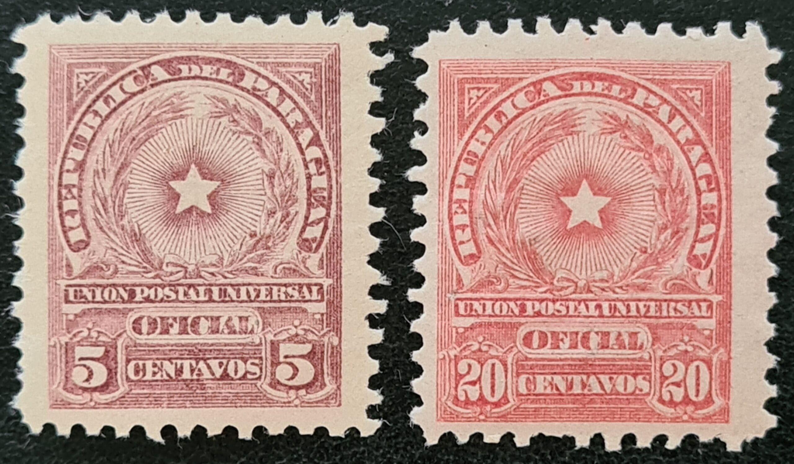 Paraguay 1913 'OFFICIAL' SG O239 & SG O241 Mounted Mint