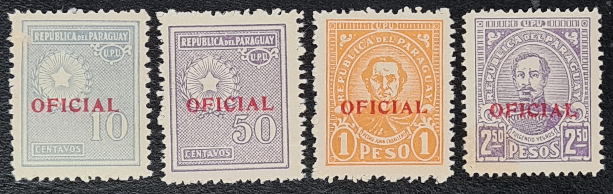 Paraguay 1935 'Official' SG O474,5,6,8 Mounted Mint Stamps