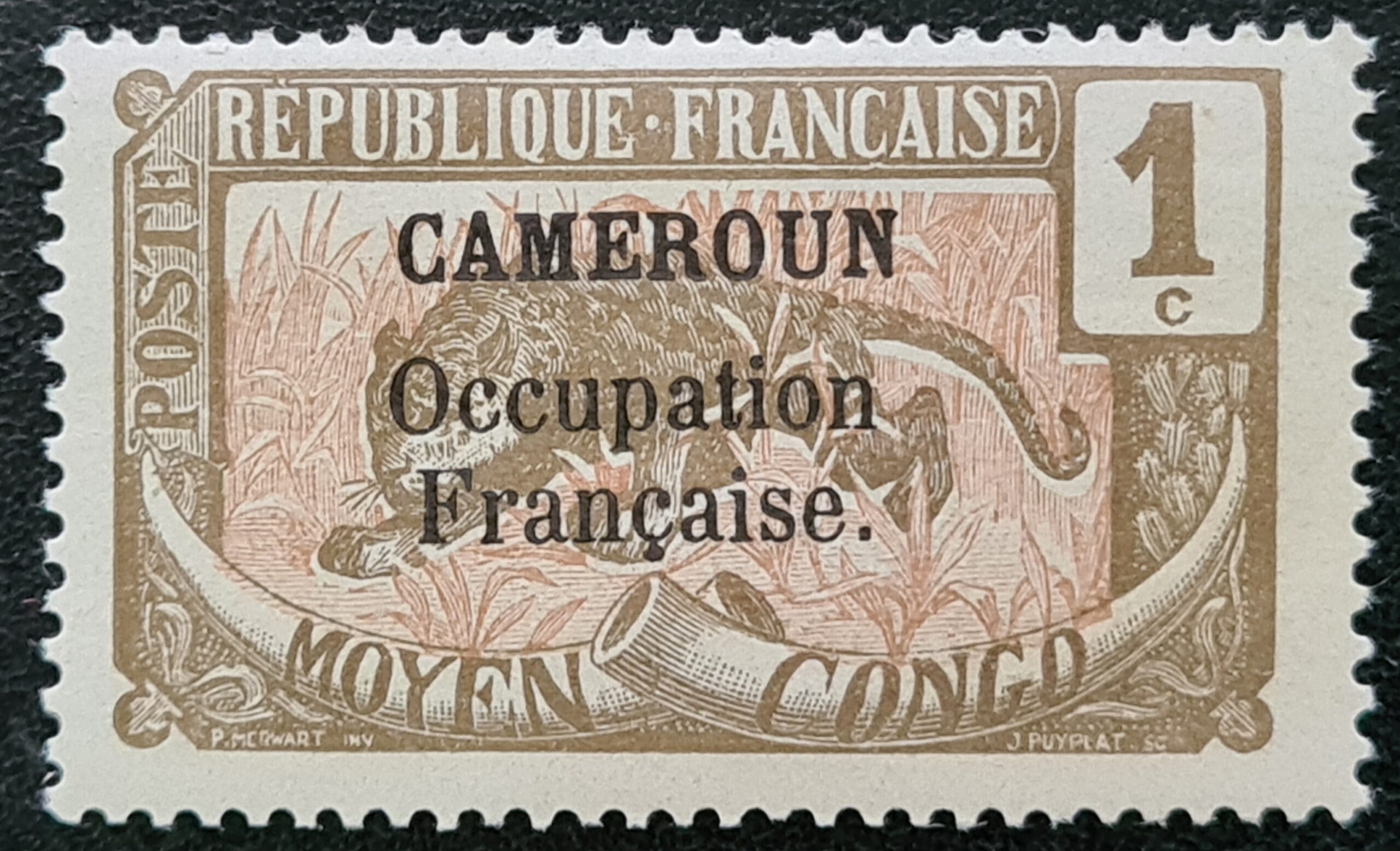 Cameroun 1916 SG30 1c. olive and brown MNH