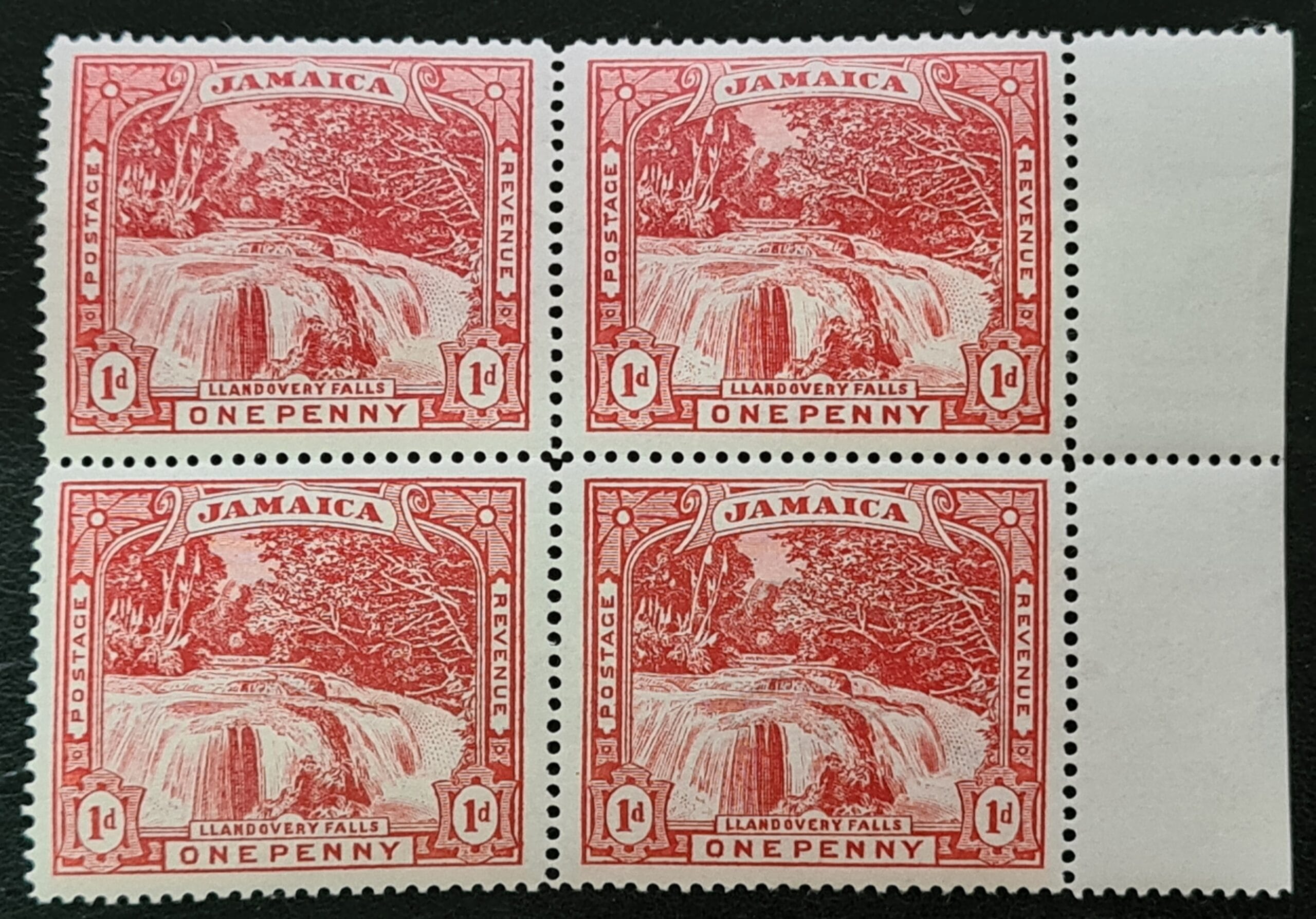 Jamaica 1900 QV SG31 1d red (Wmk. Upright) Block of 4 Superb MNH