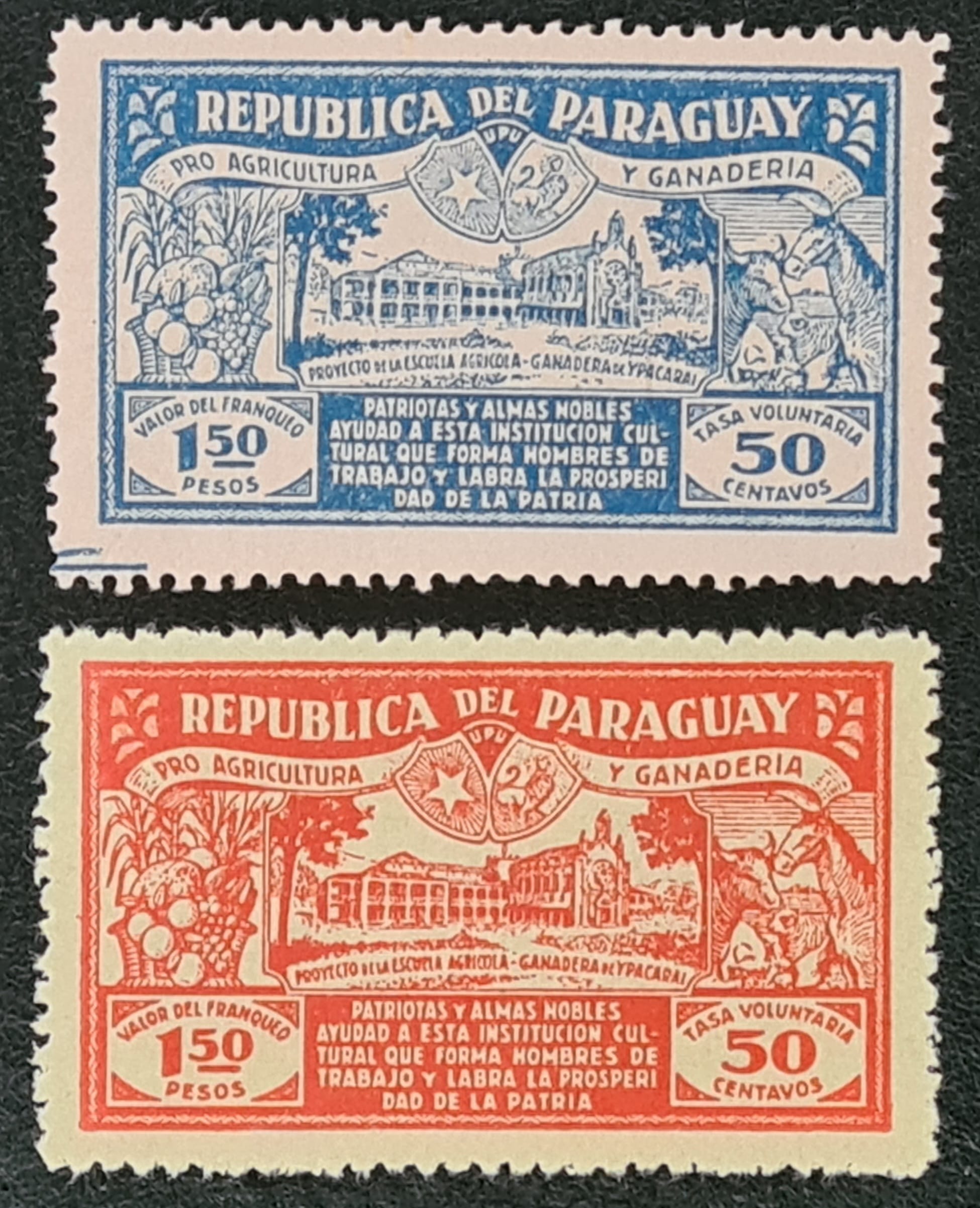 Paraguay 1931 'Agricultural College Fund.' Mounted Mint Stamps