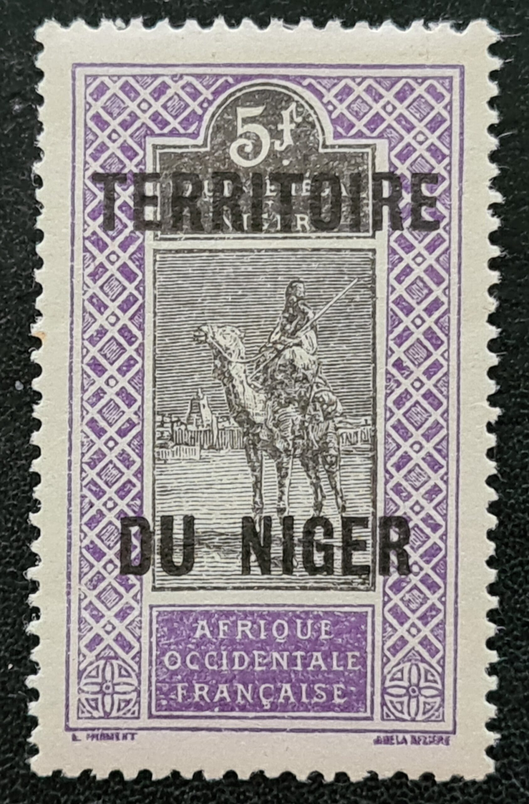 Niger 1921 SG17 5f. black and violet Mounted Mint Single Stamp