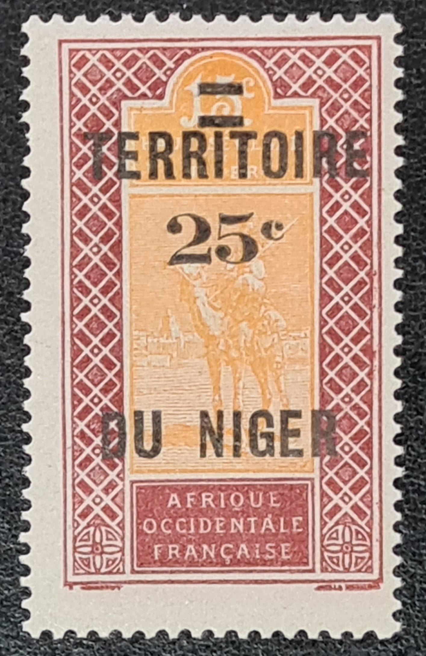 Niger 1922 'Stamps of 1921 surch.' SG18 25c. on 15c. Mounted Mint Single Stamp