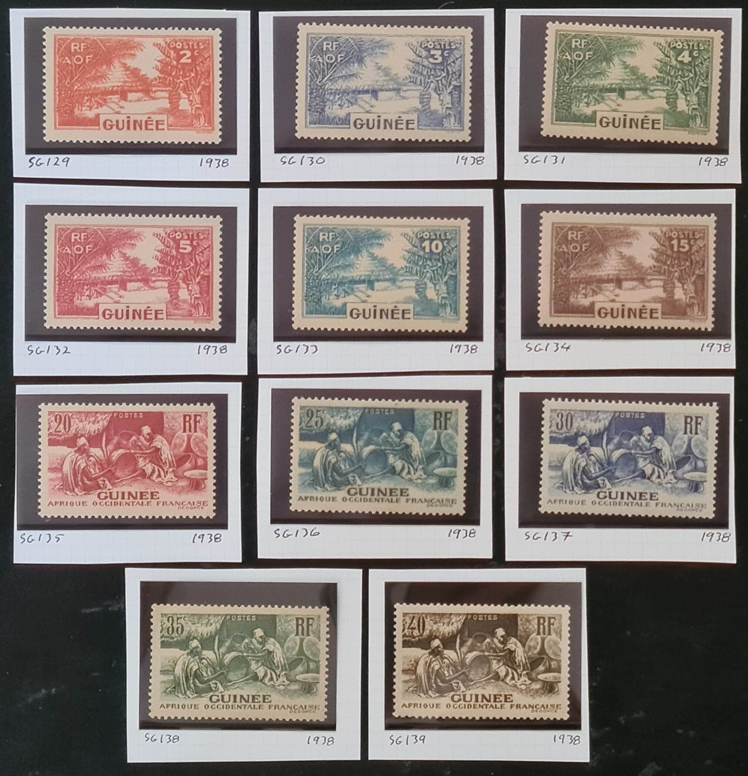 French Guinea 1938 SG129-139 Mounted Mint Stamps