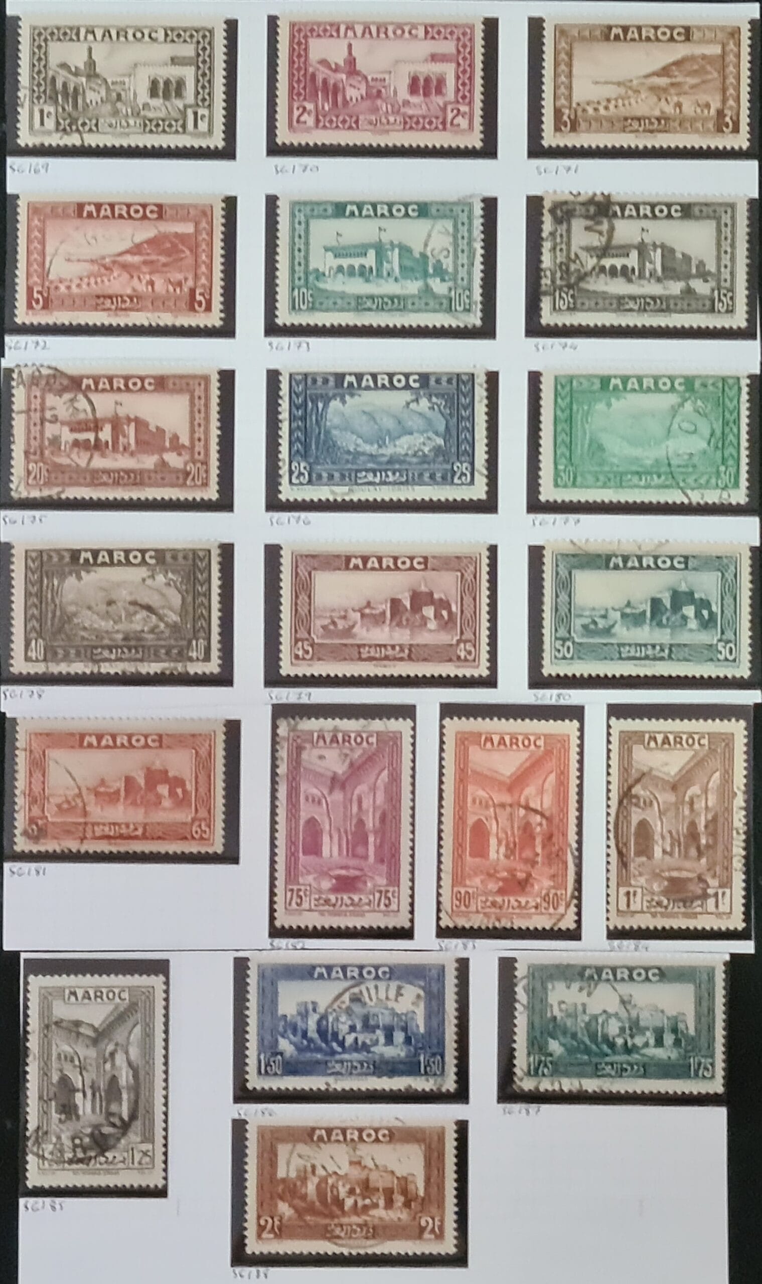 French Morocco 1933 SG169-188 Part Set Used/Unused Stamps