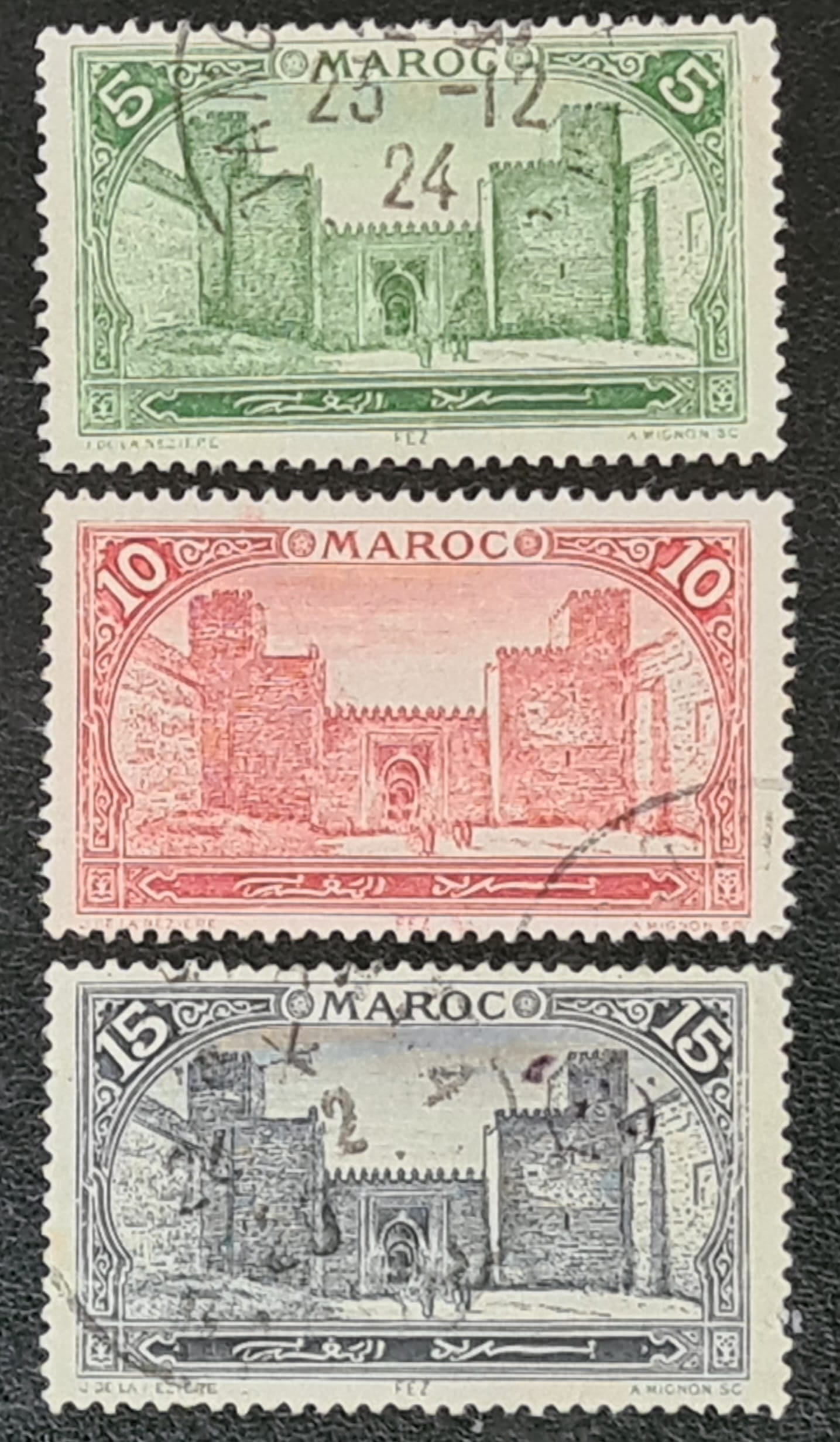 French Morocco 1917 SG79-81 Part Set of 3 Used Stamps