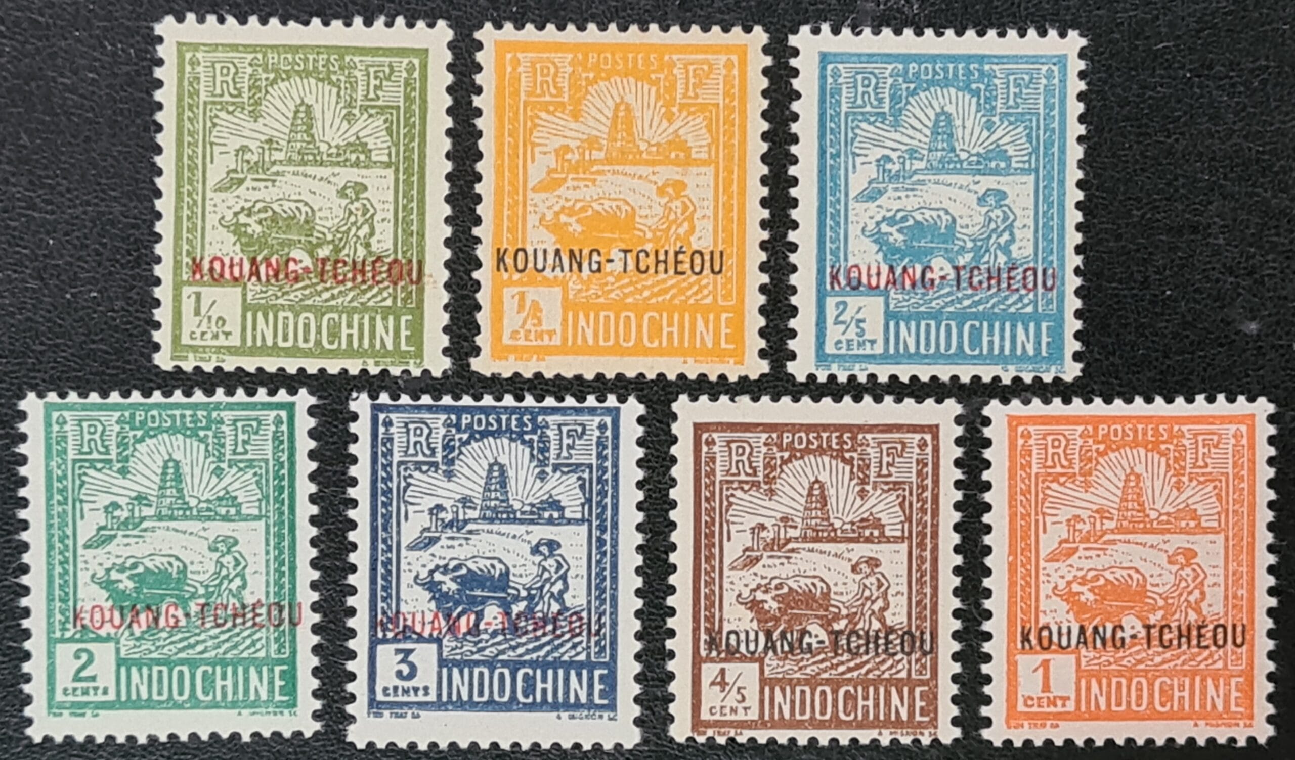 French Indo-China Post KOUANG-TCHEOU 1927 Part Set Mounted Mint Stamps