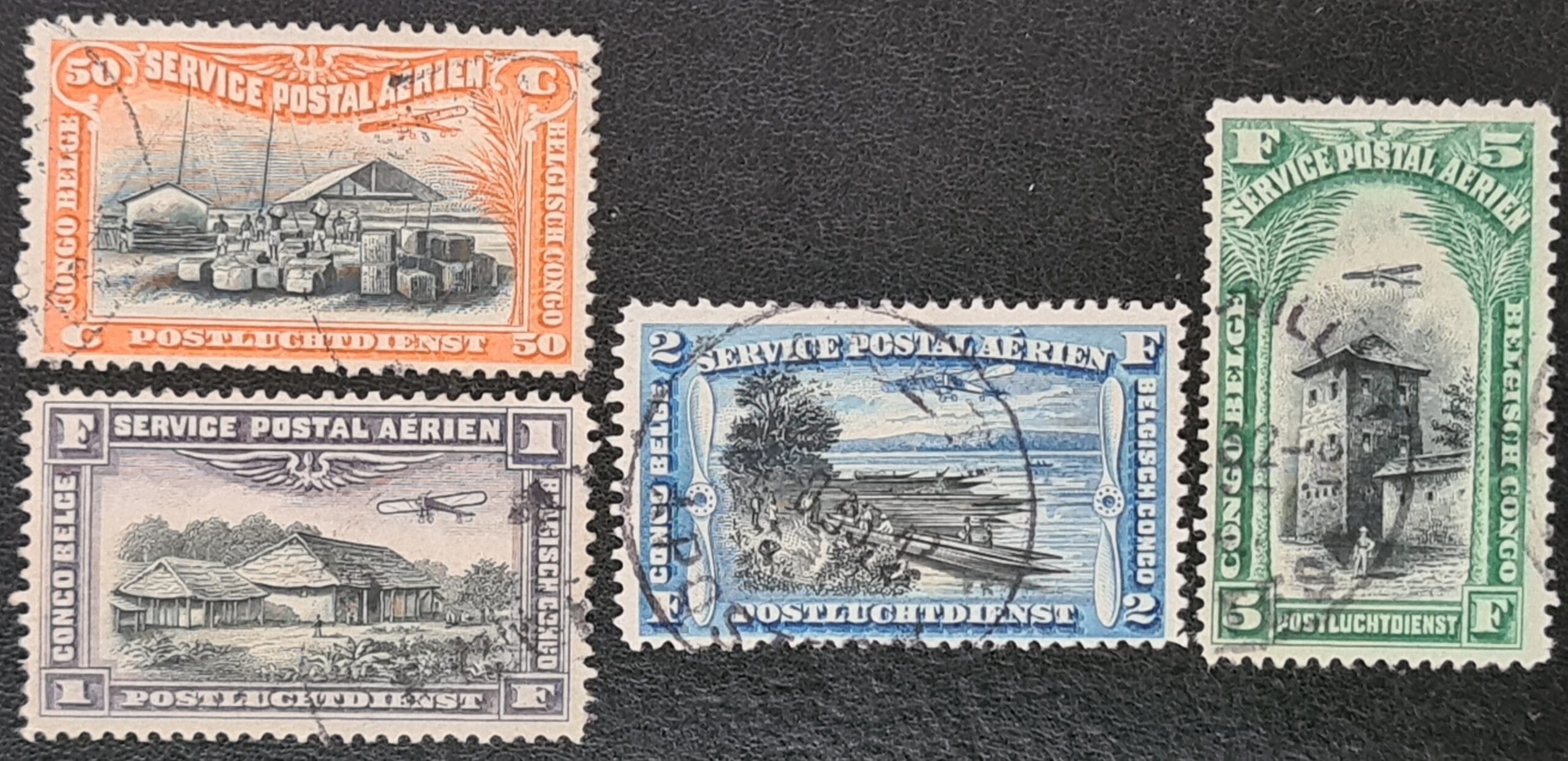 Belgian Congo 1920 'Air' SG87-90 Set of 4 Used Stamps